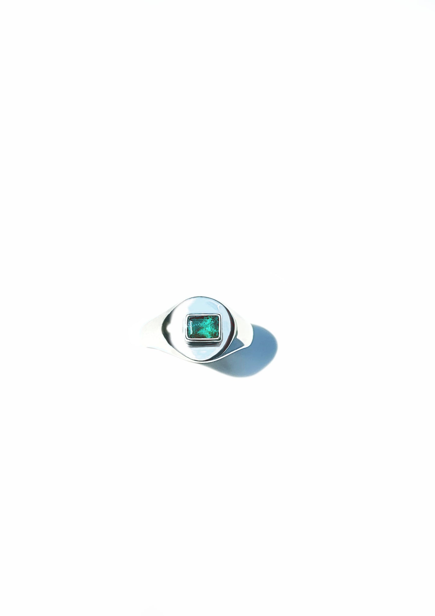 Emerald Cut Emerald Signet Ring
