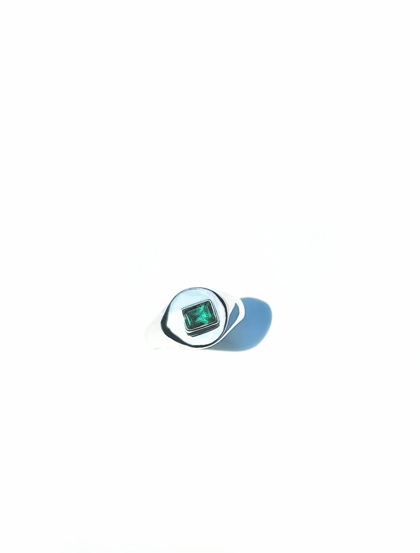 Emerald Cut Emerald Signet Ring