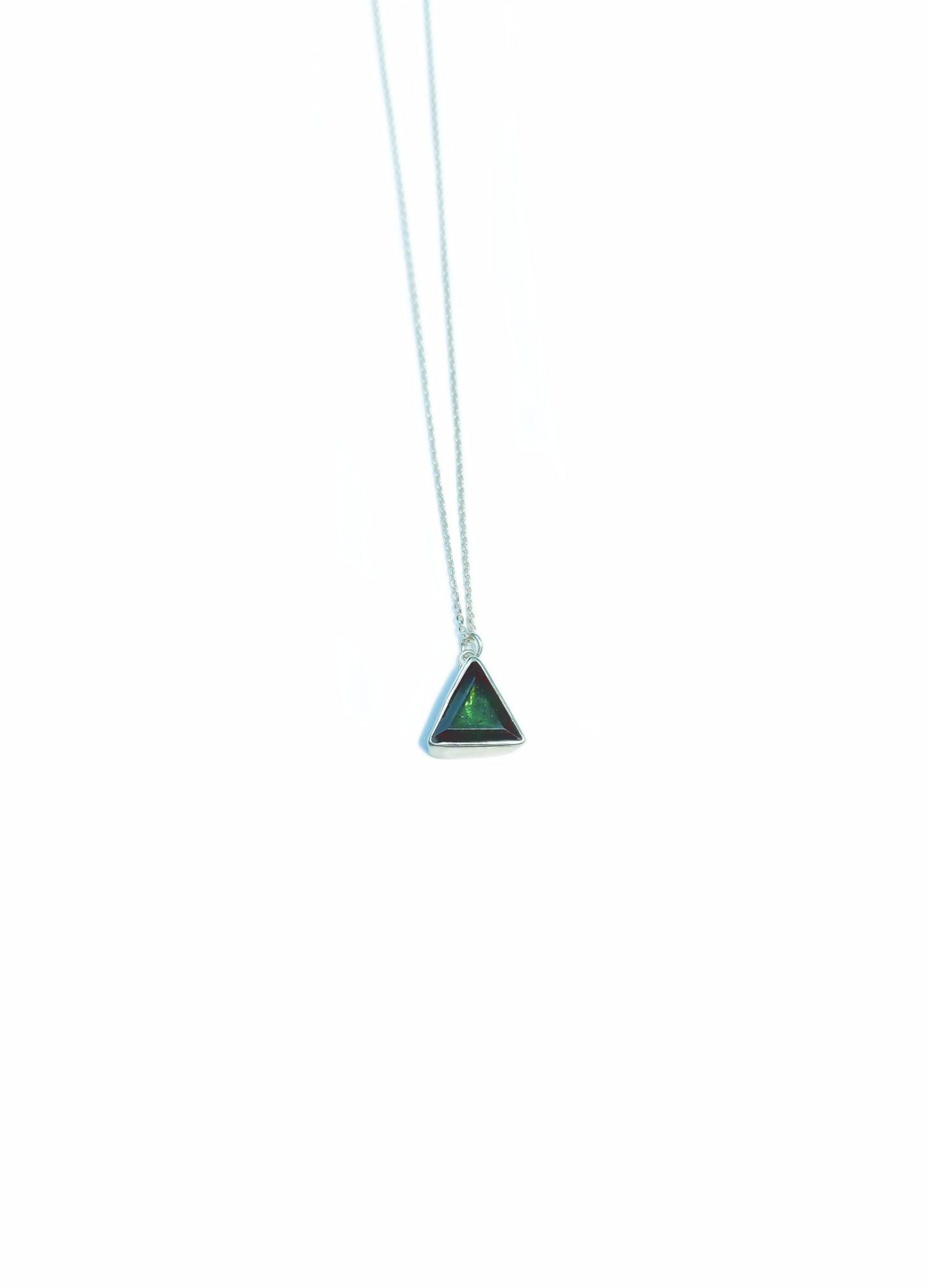 Triangle Cut Green Tourmaline Necklace