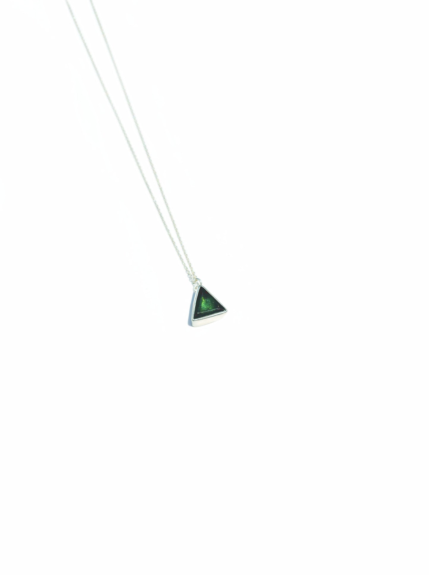 Triangle Cut Green Tourmaline Necklace