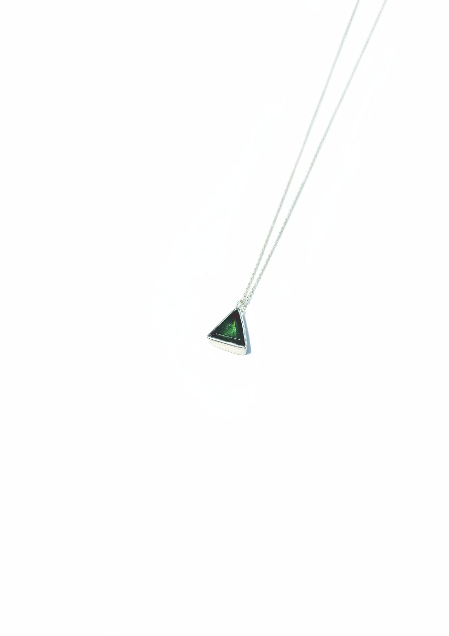 Triangle Cut Green Tourmaline Necklace