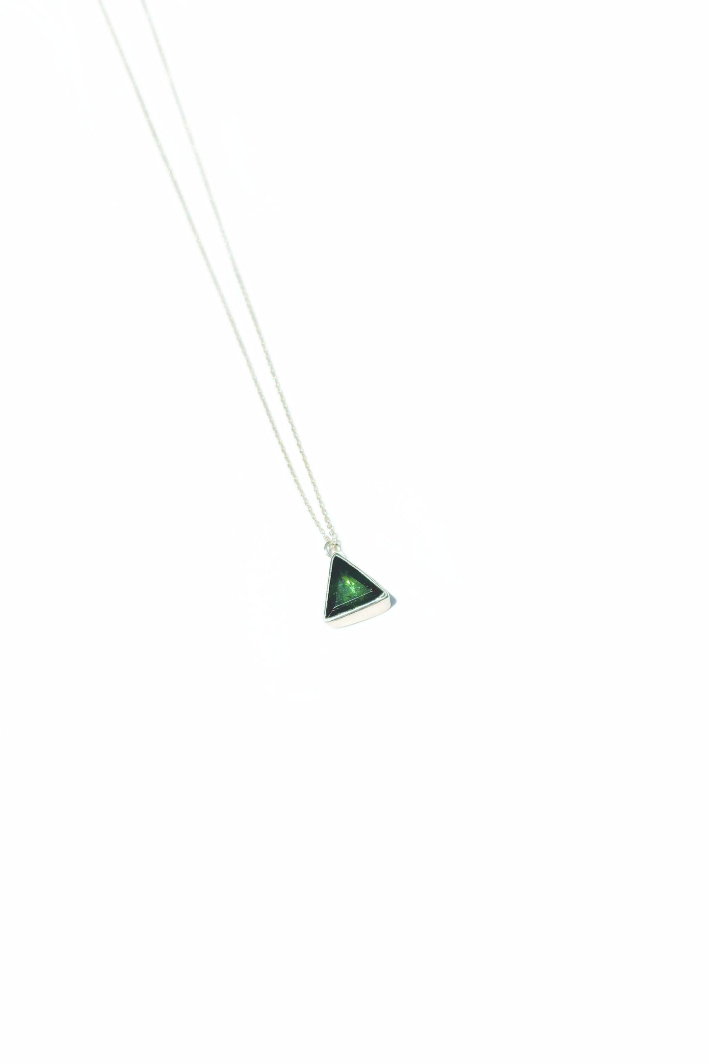 Triangle Cut Green Tourmaline Necklace