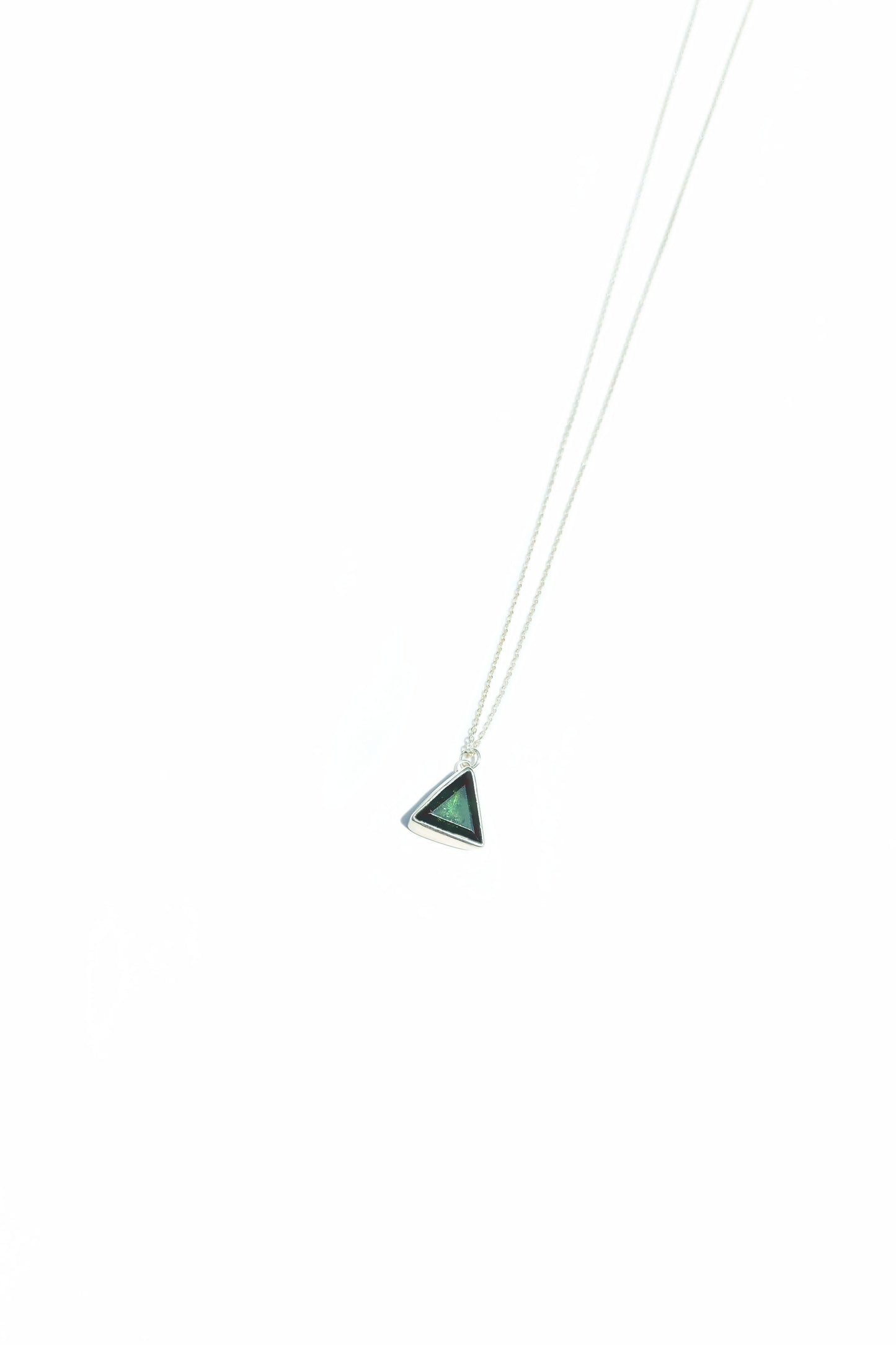 Triangle Cut Green Tourmaline Necklace