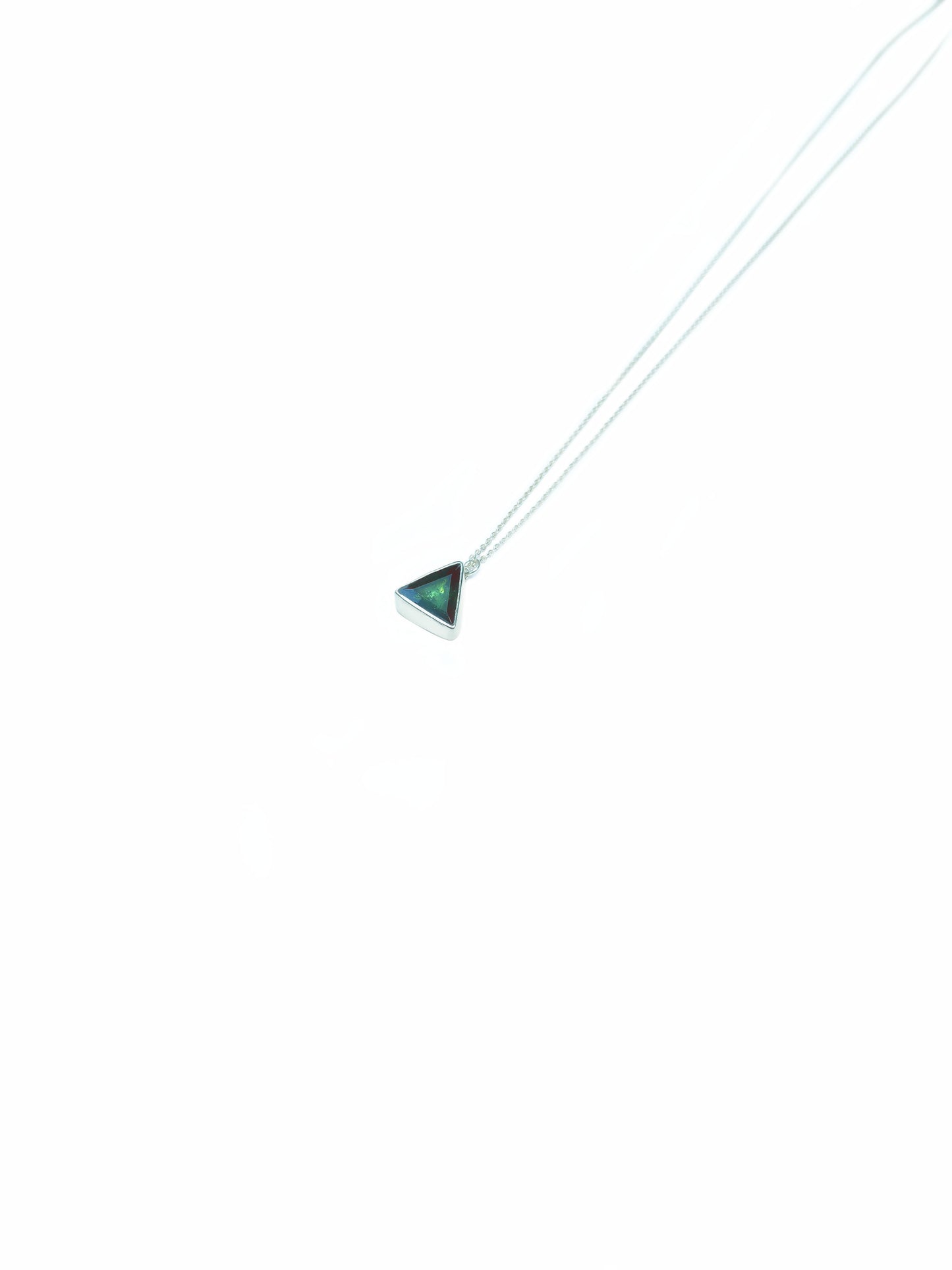 Triangle Cut Green Tourmaline Necklace
