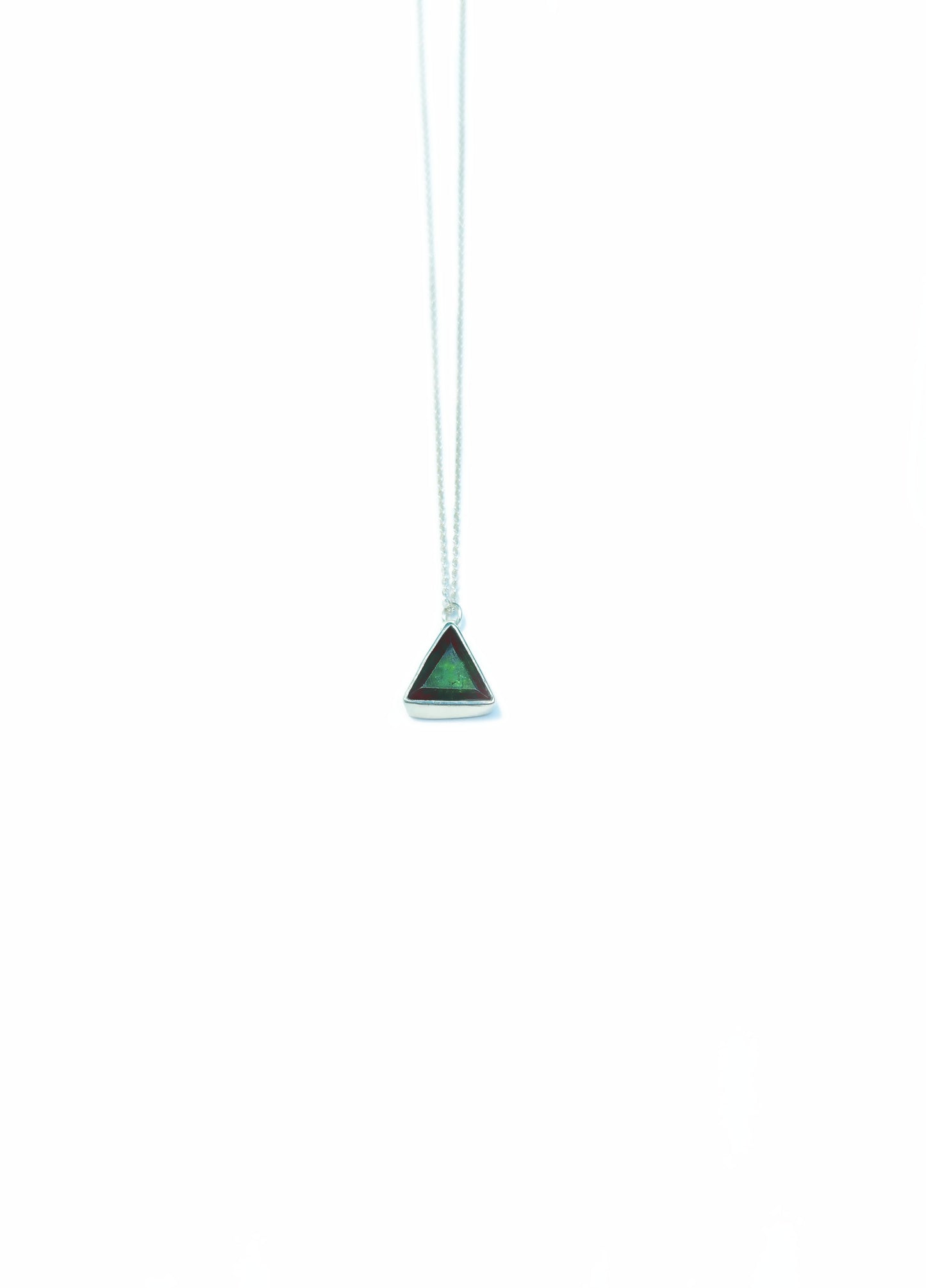 Triangle Cut Green Tourmaline Necklace