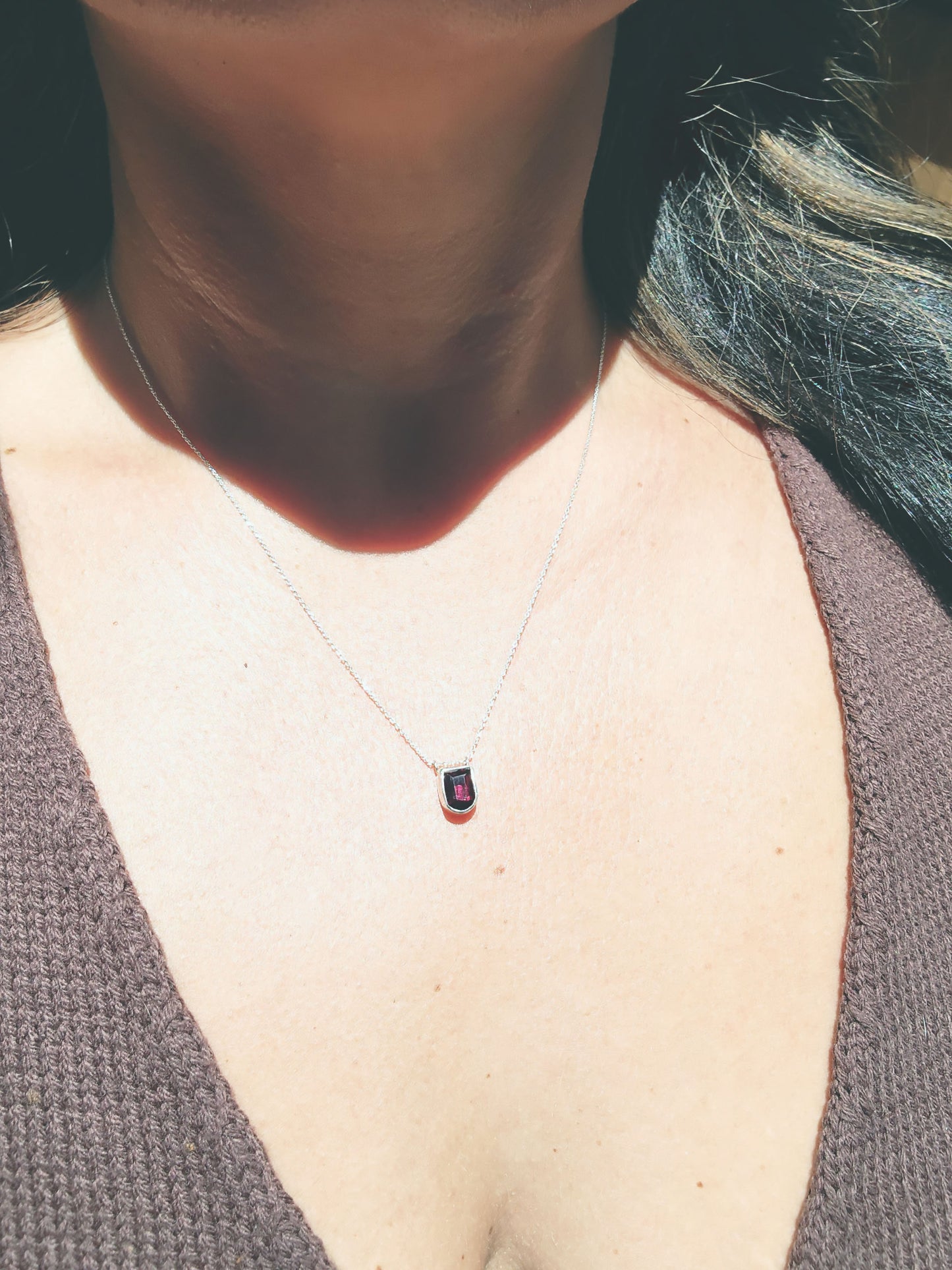 Fancy Cut Garnet Necklace