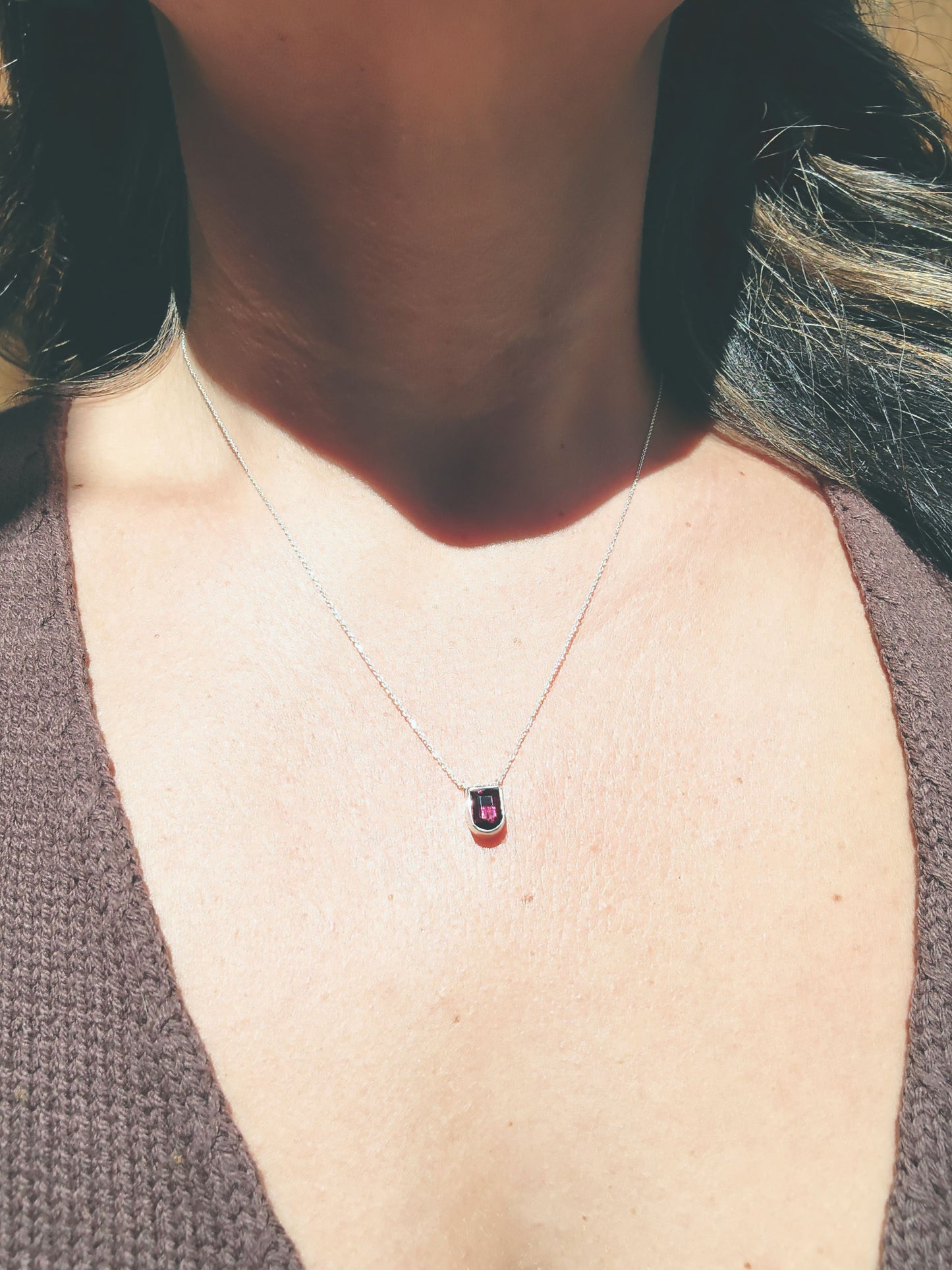 Fancy Cut Garnet Necklace