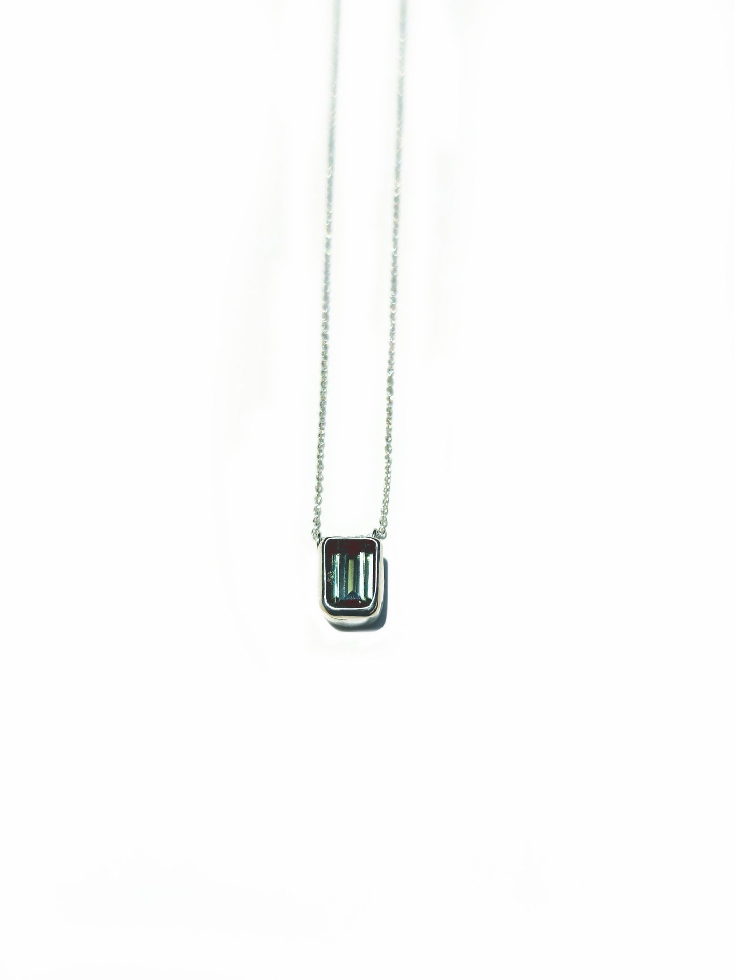 Fancy Cut Green Tourmaline Necklace