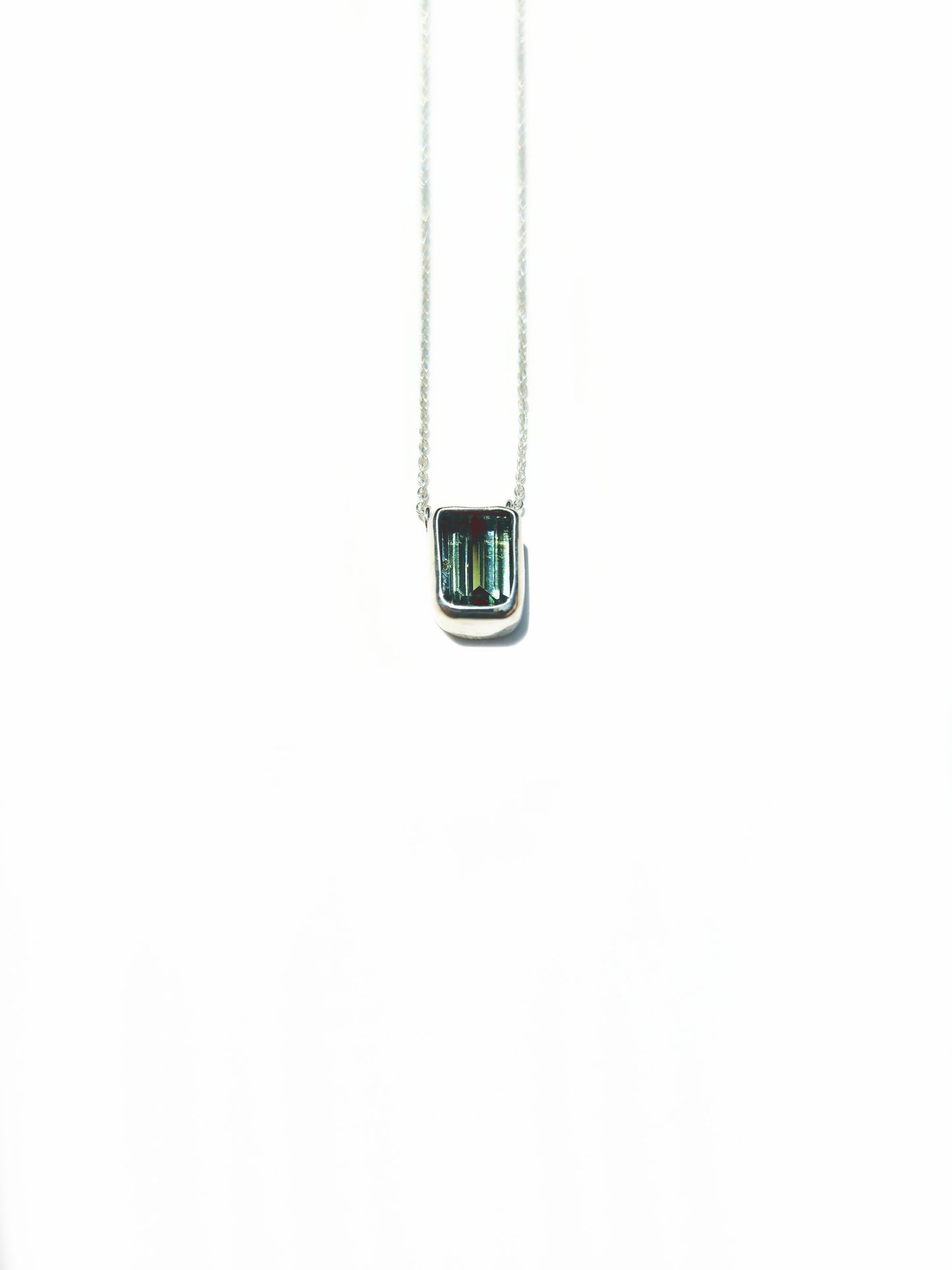 Fancy Cut Green Tourmaline Necklace