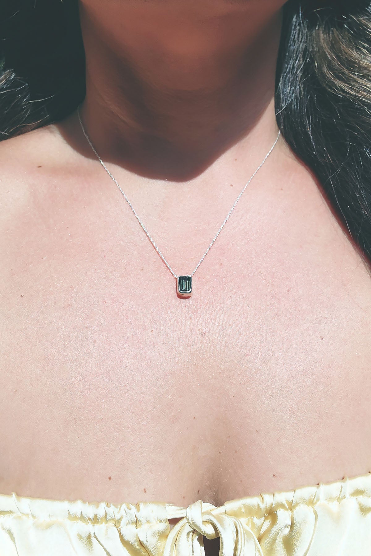 Fancy Cut Green Tourmaline Necklace