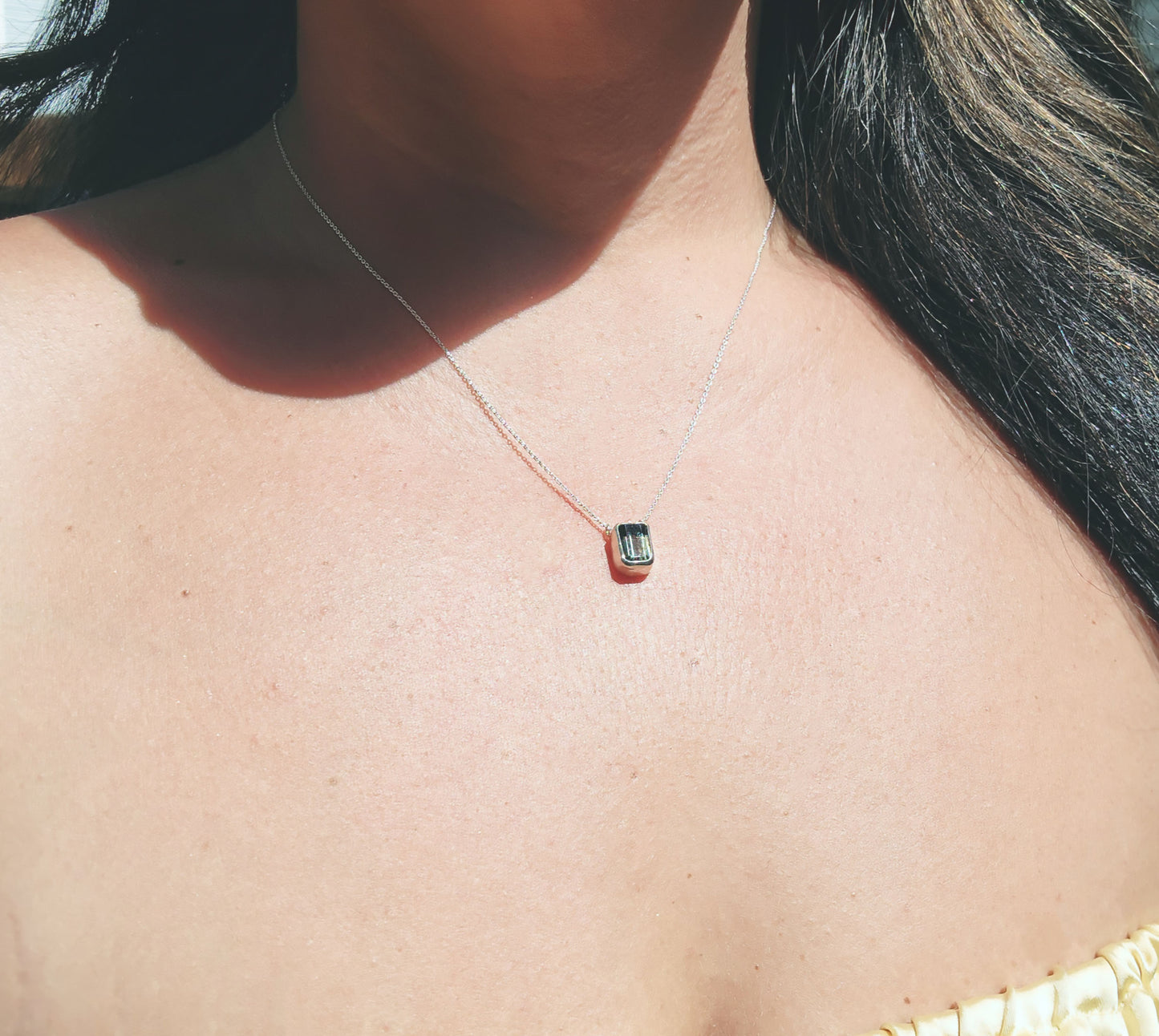 Fancy Cut Green Tourmaline Necklace