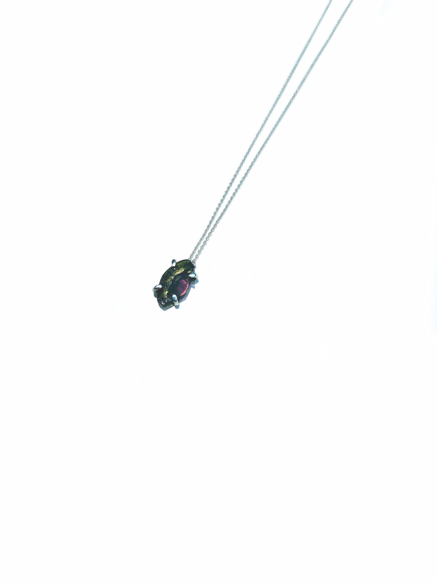 Watermelon Slice Tourmaline Necklace