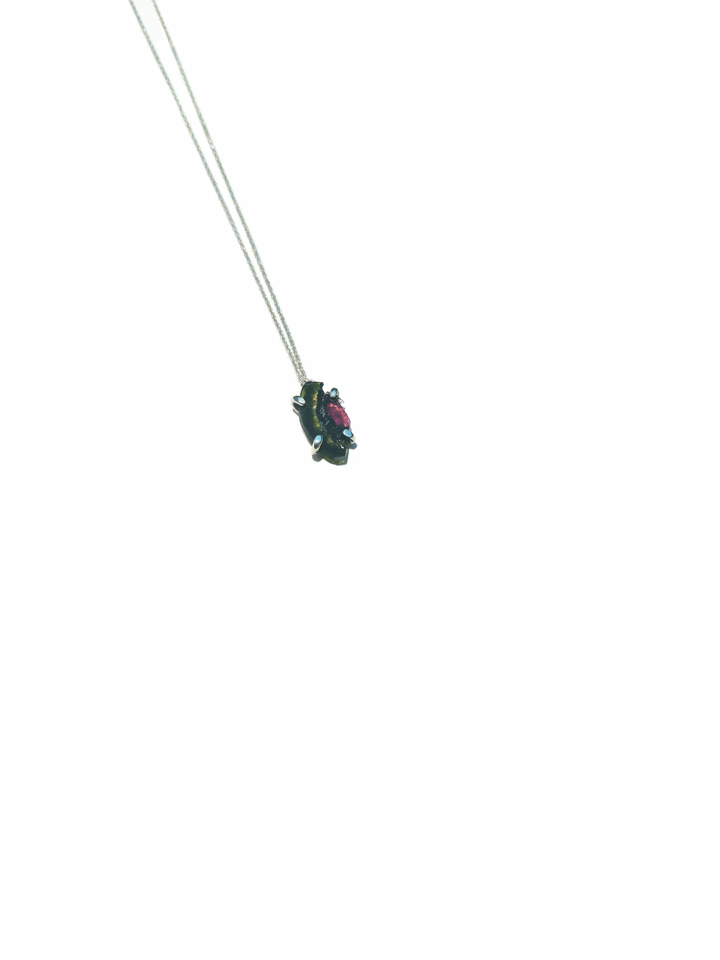 Watermelon Slice Tourmaline Necklace