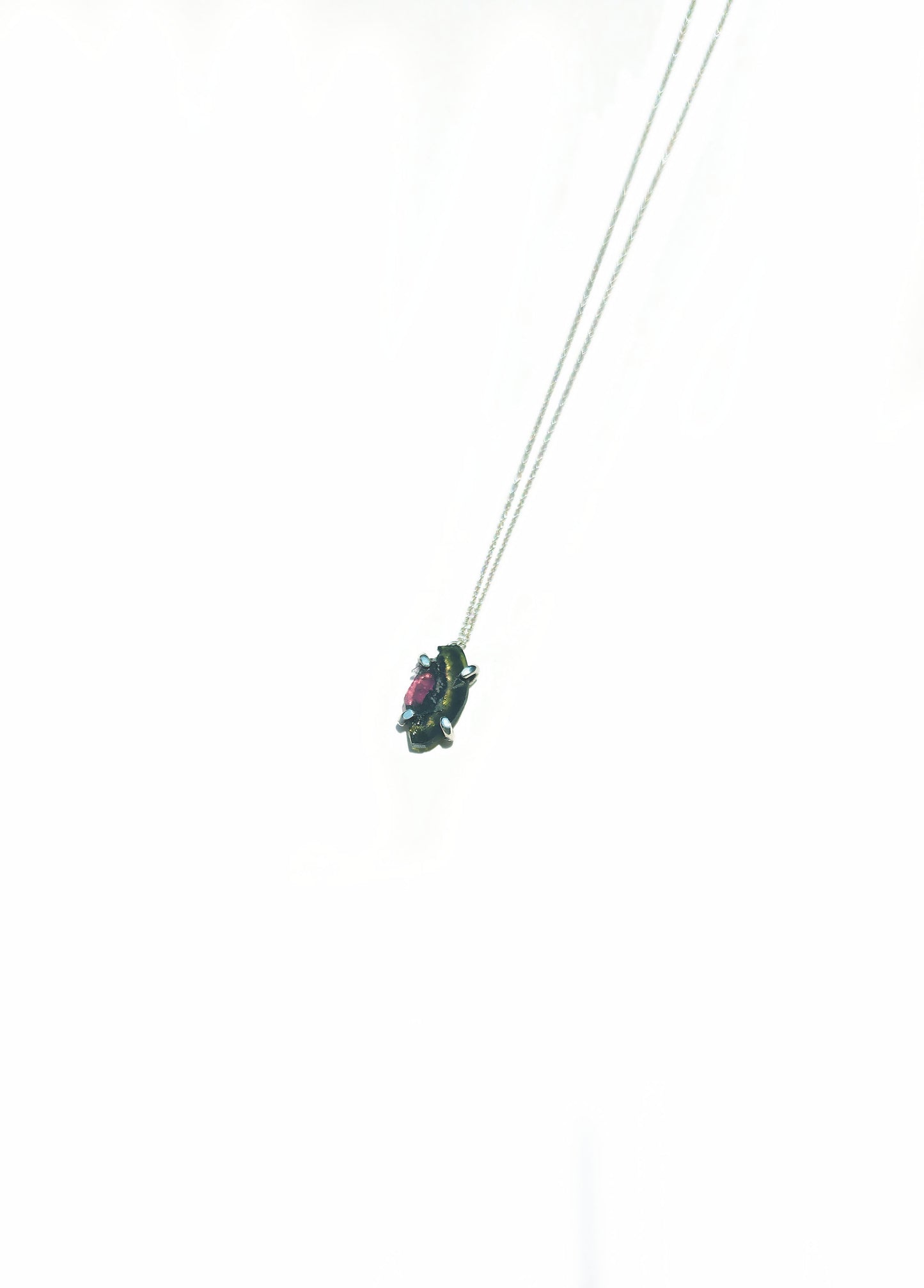 Watermelon Slice Tourmaline Necklace