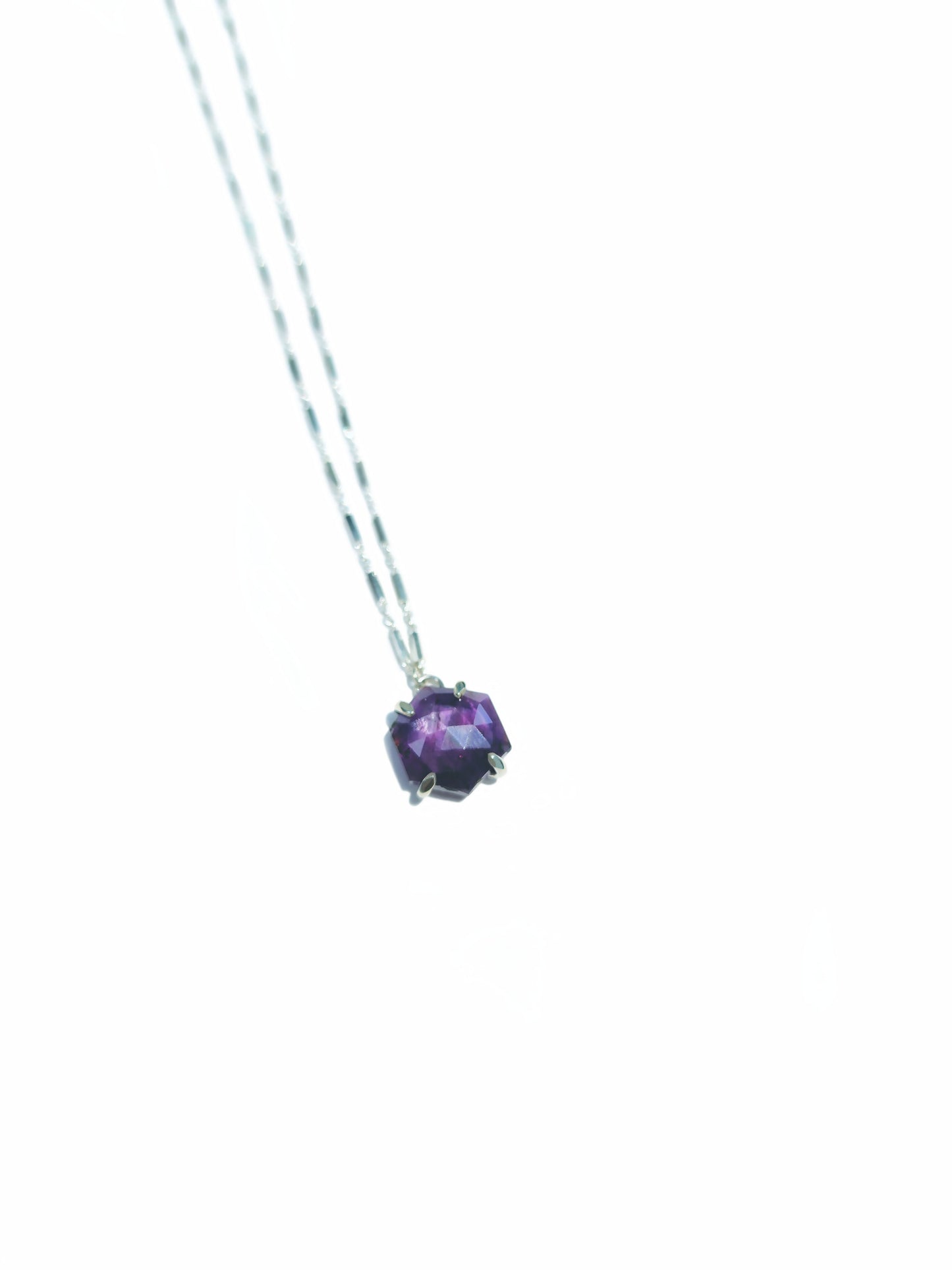 Hexagon Rose Cut Star Ruby Necklace