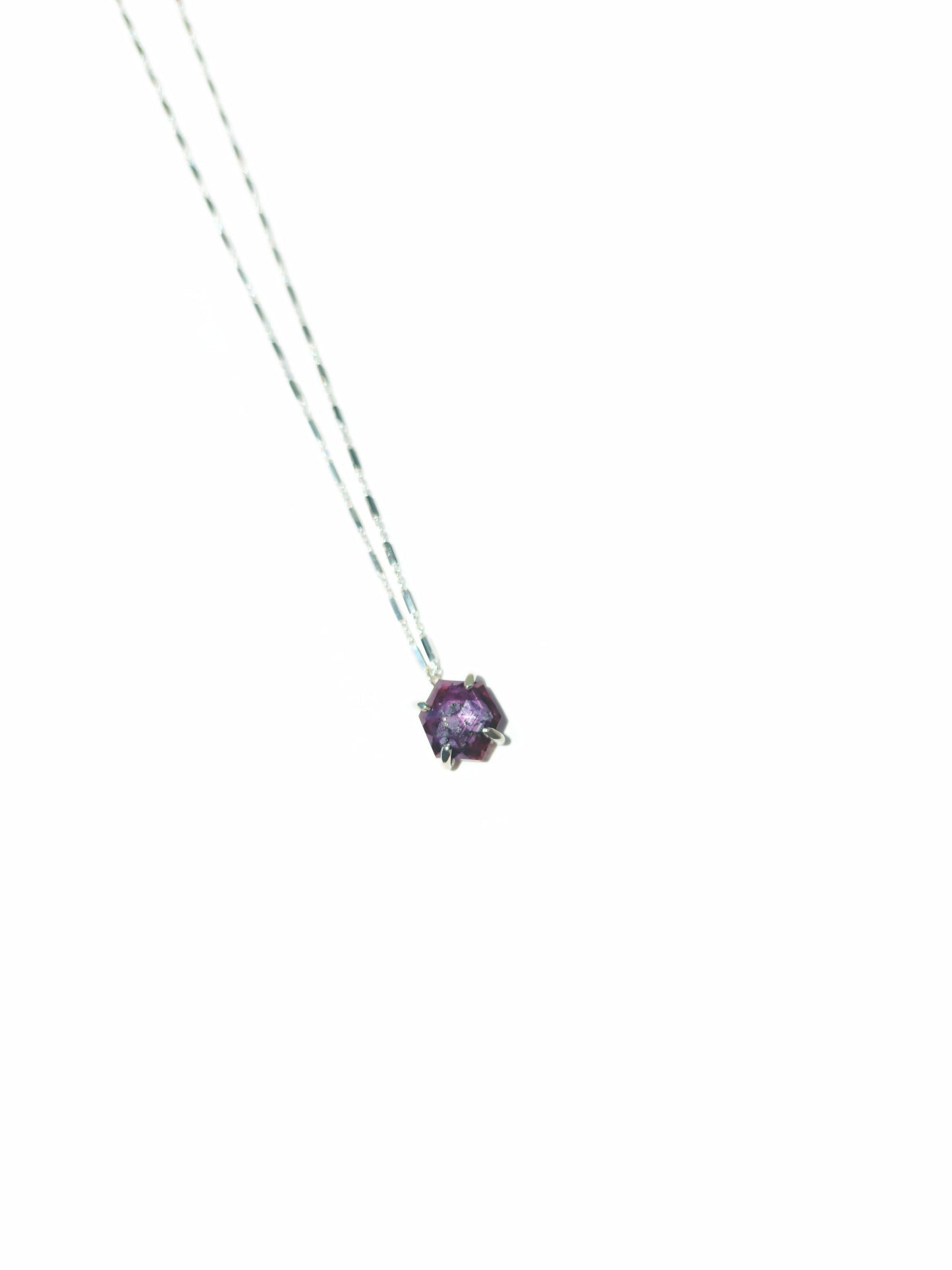 Hexagon Rose Cut Star Ruby Necklace