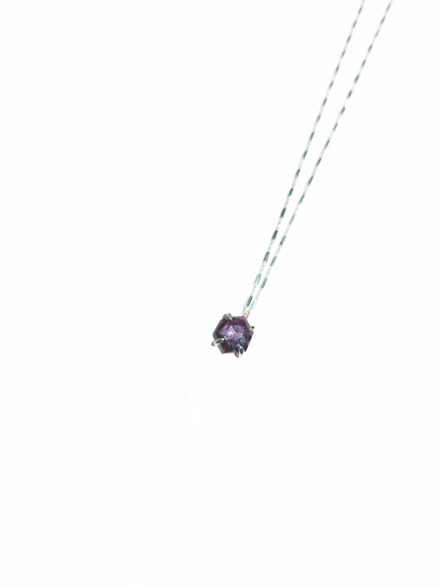Hexagon Rose Cut Star Ruby Necklace