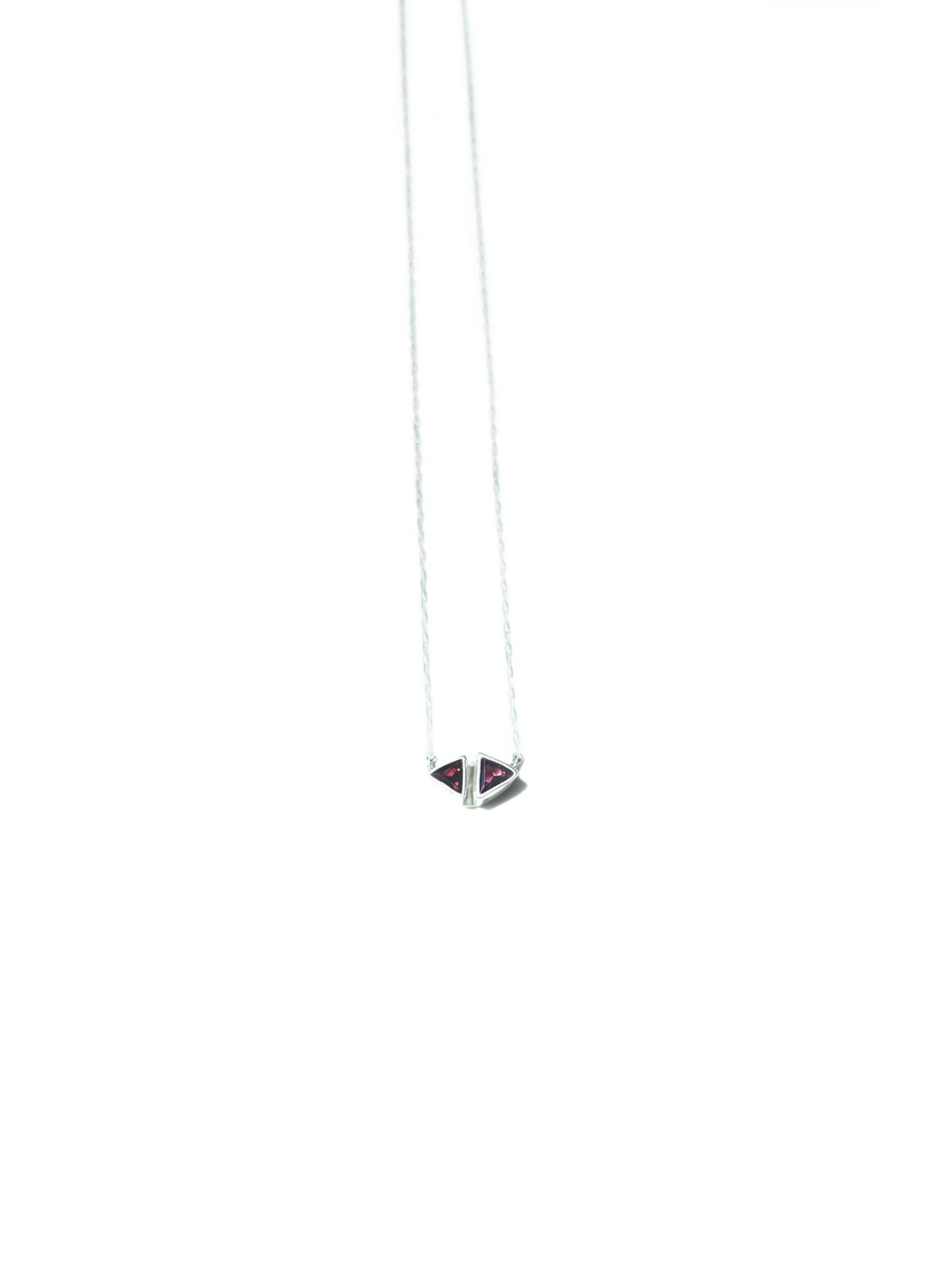 Large Stone Asymmetrical Triangle Ruby Necklace