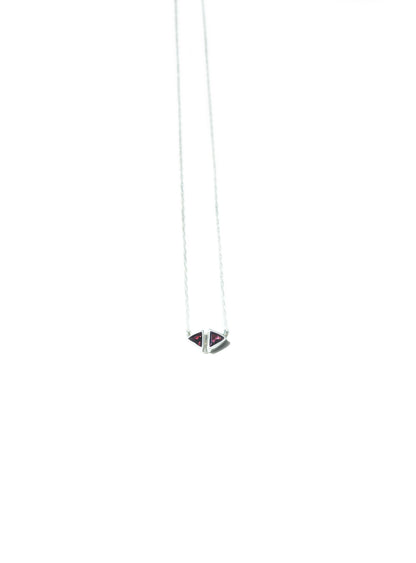 Large Stone Asymmetrical Triangle Ruby Necklace