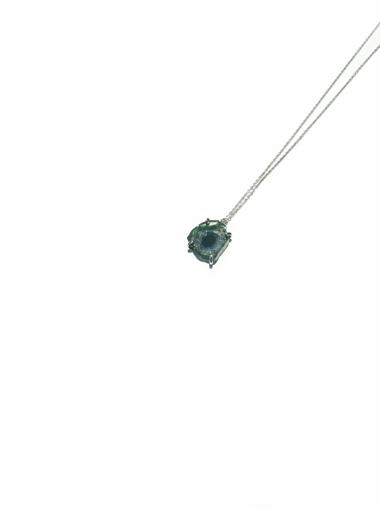 Large Watermelon Slice Tourmaline Necklace