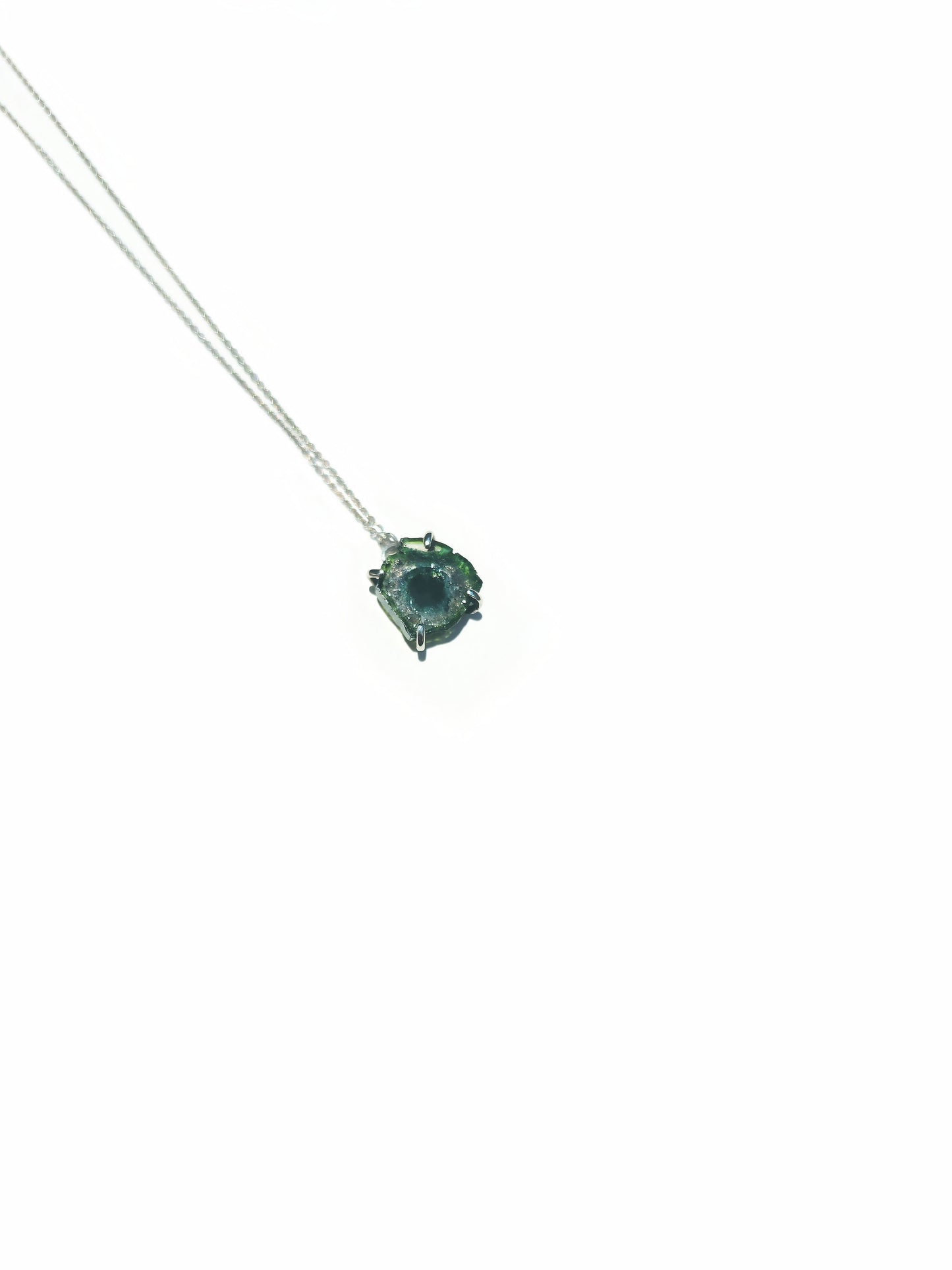 Large Watermelon Slice Tourmaline Necklace