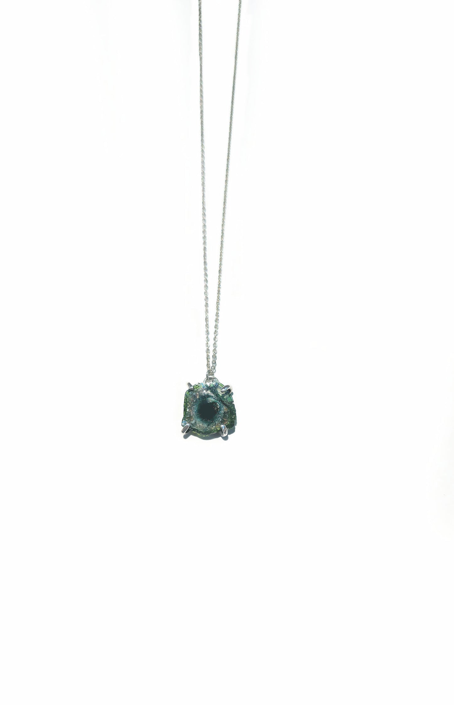 Large Watermelon Slice Tourmaline Necklace