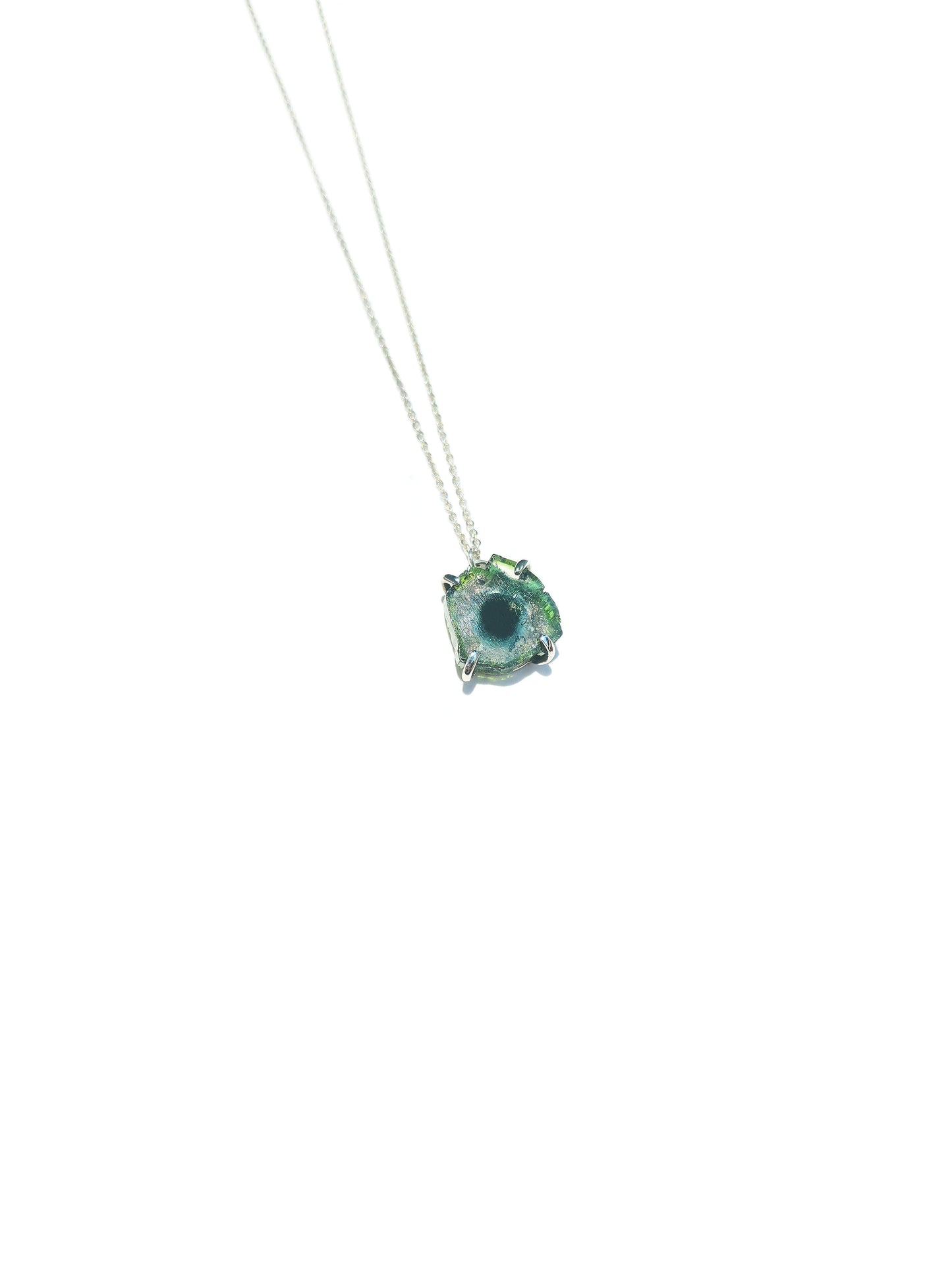 Large Watermelon Slice Tourmaline Necklace