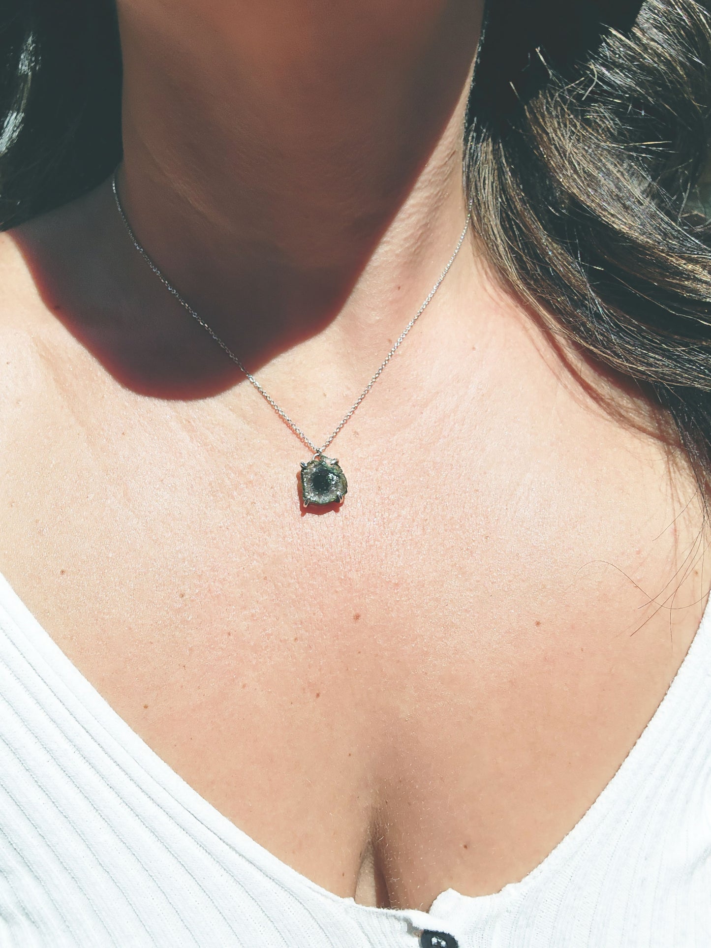 Large Watermelon Slice Tourmaline Necklace
