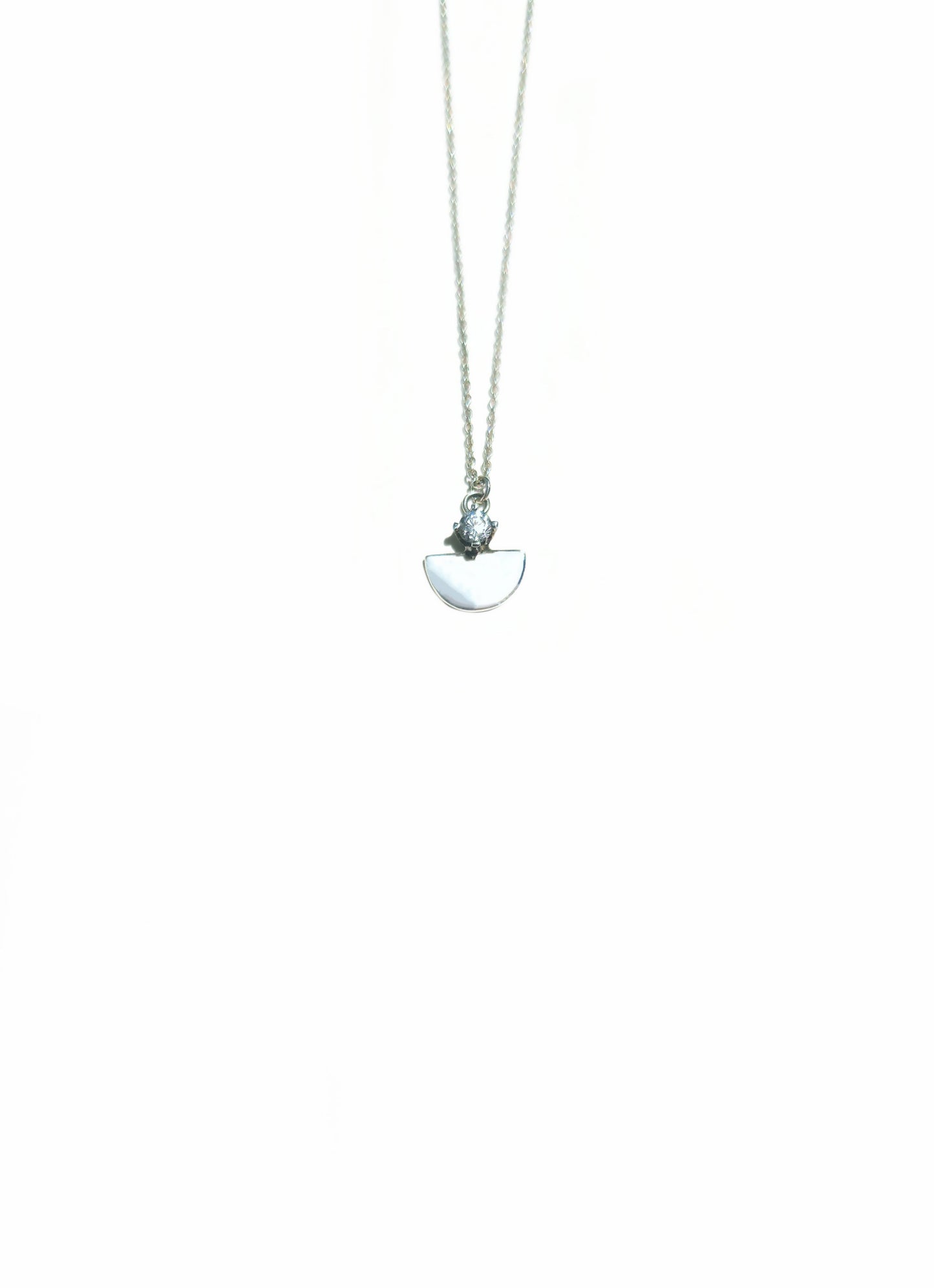 Sterling Silver Diamond Fan Necklace