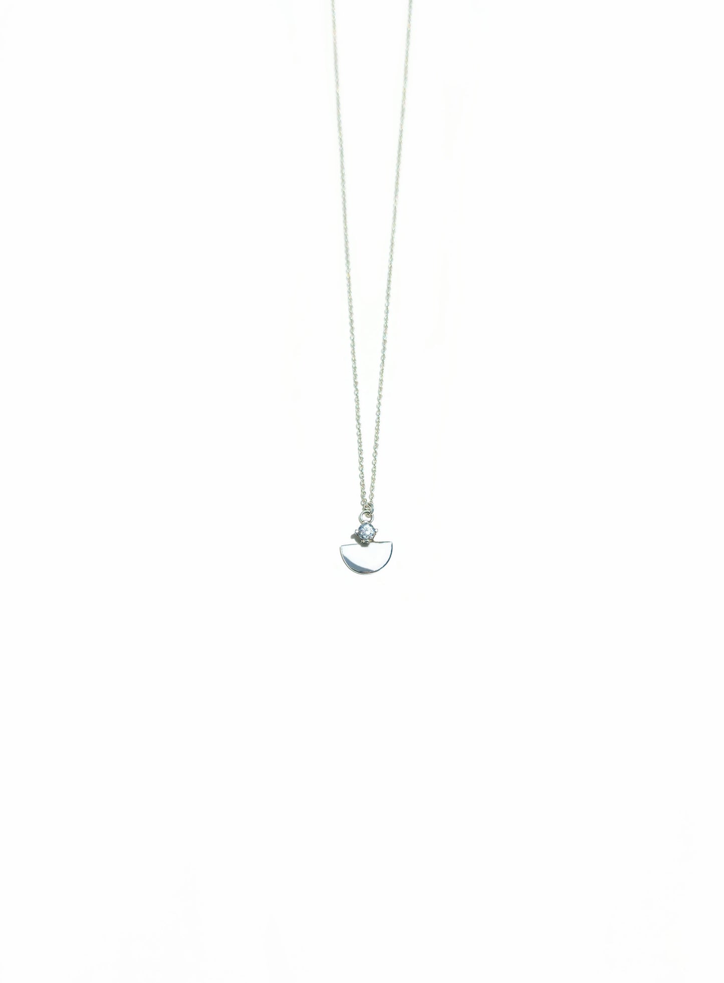 Sterling Silver Diamond Fan Necklace