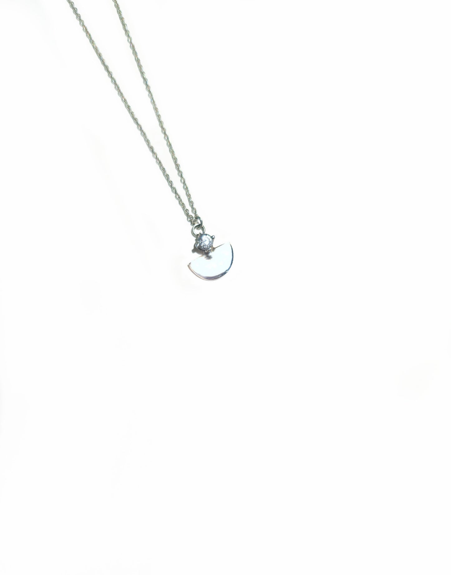 Sterling Silver Diamond Fan Necklace