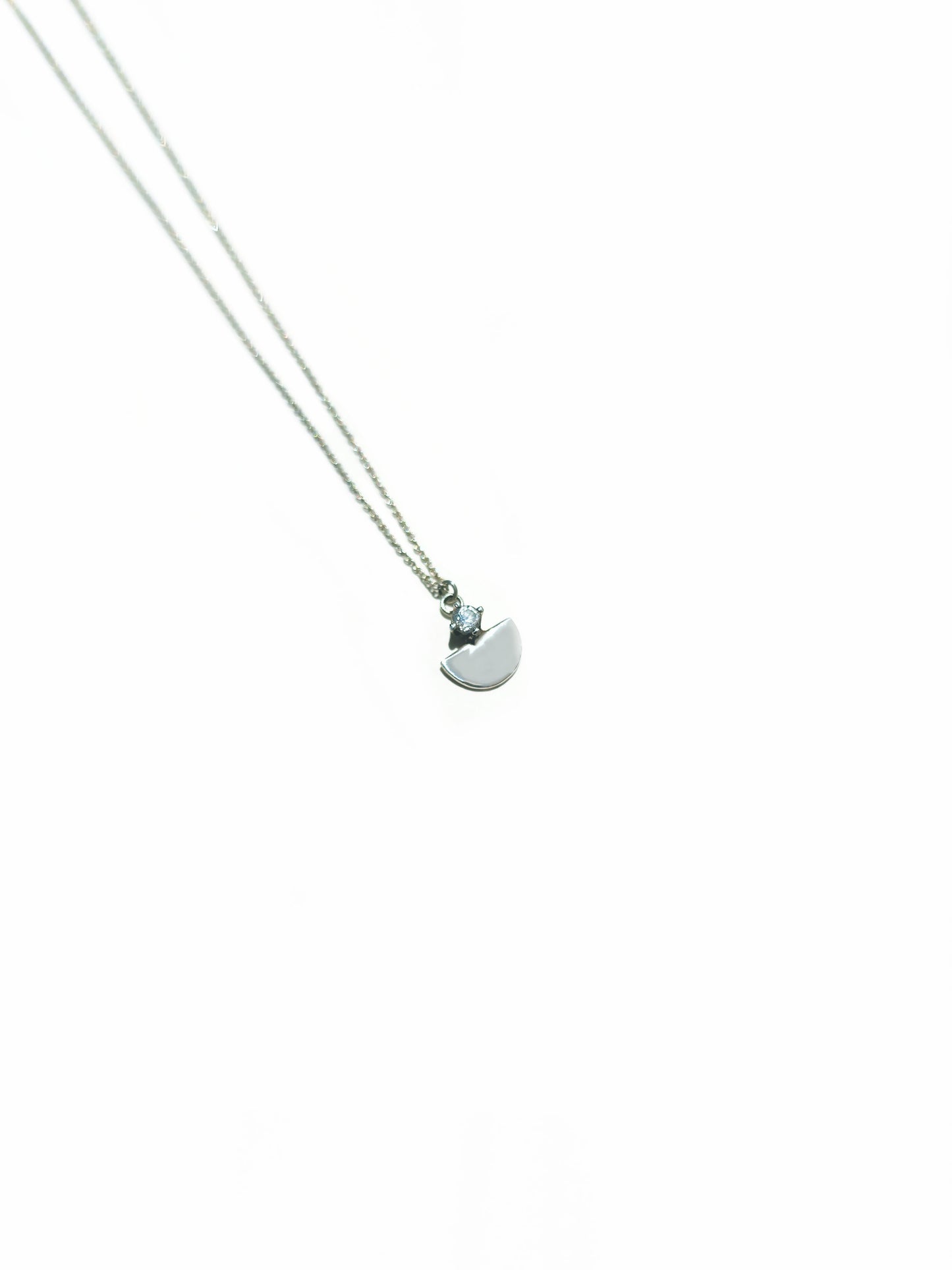 Sterling Silver Diamond Fan Necklace