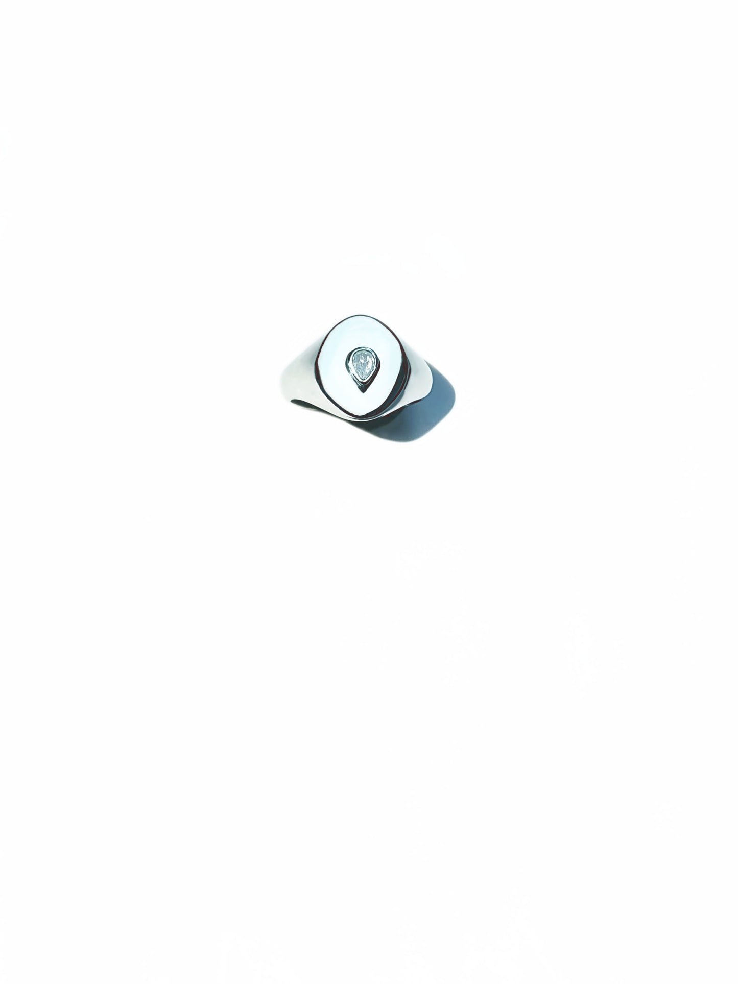 Pear Cut Diamond Signet Ring