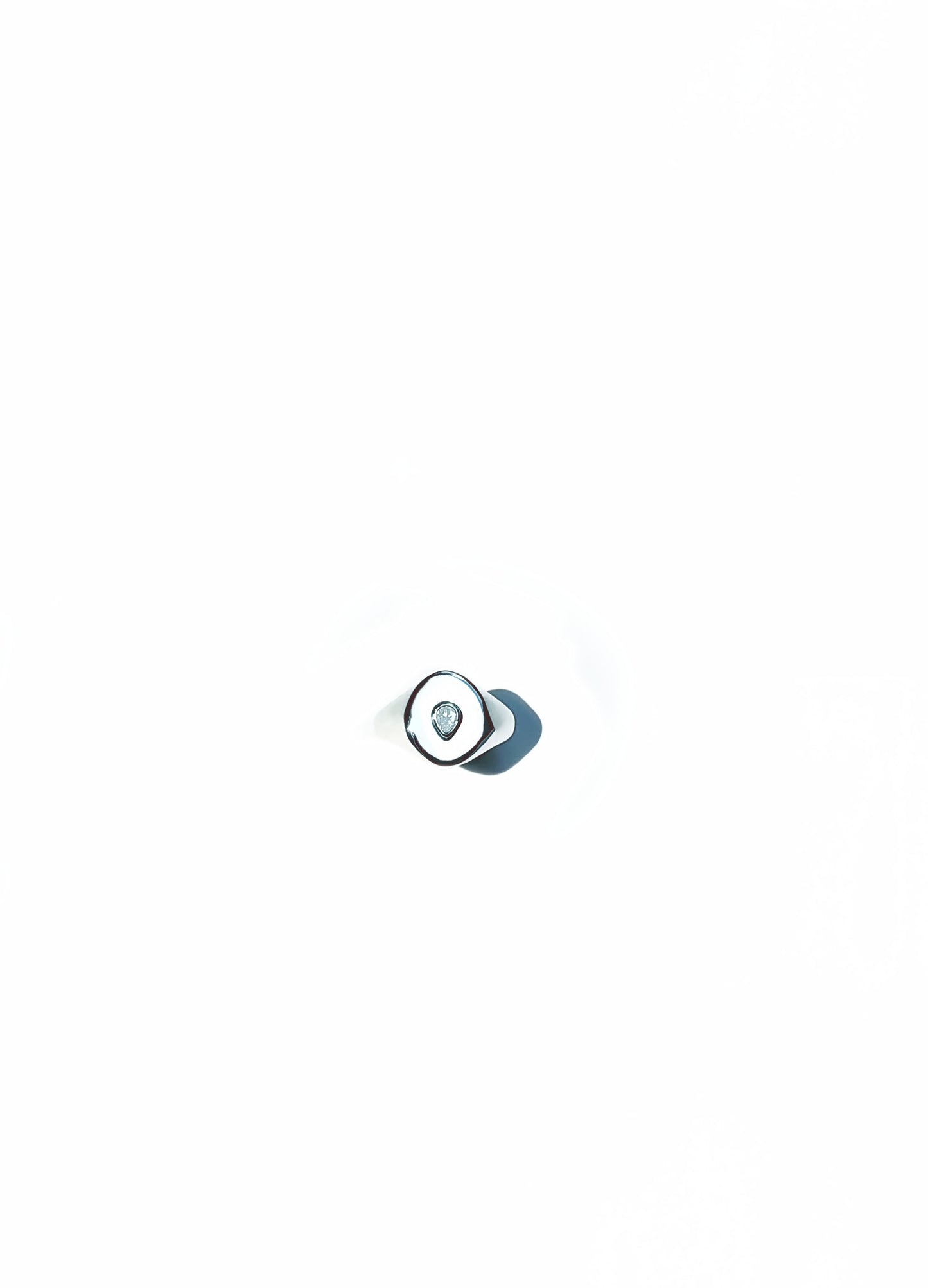 Pear Cut Diamond Signet Ring