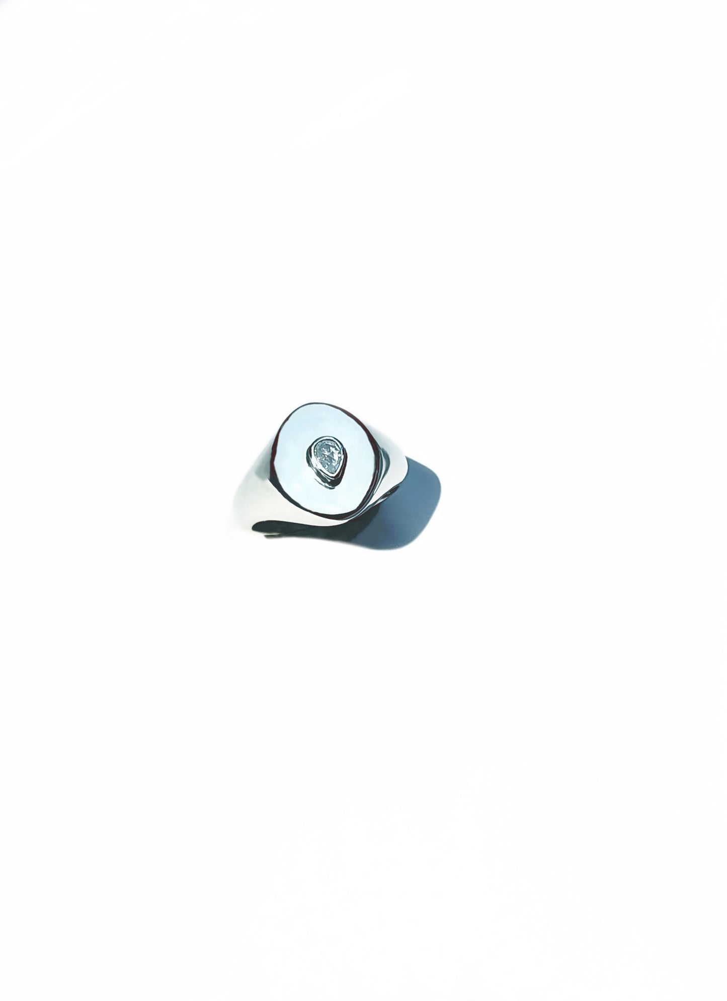 Pear Cut Diamond Signet Ring