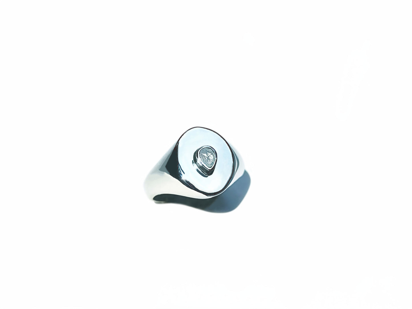 Pear Cut Diamond Signet Ring
