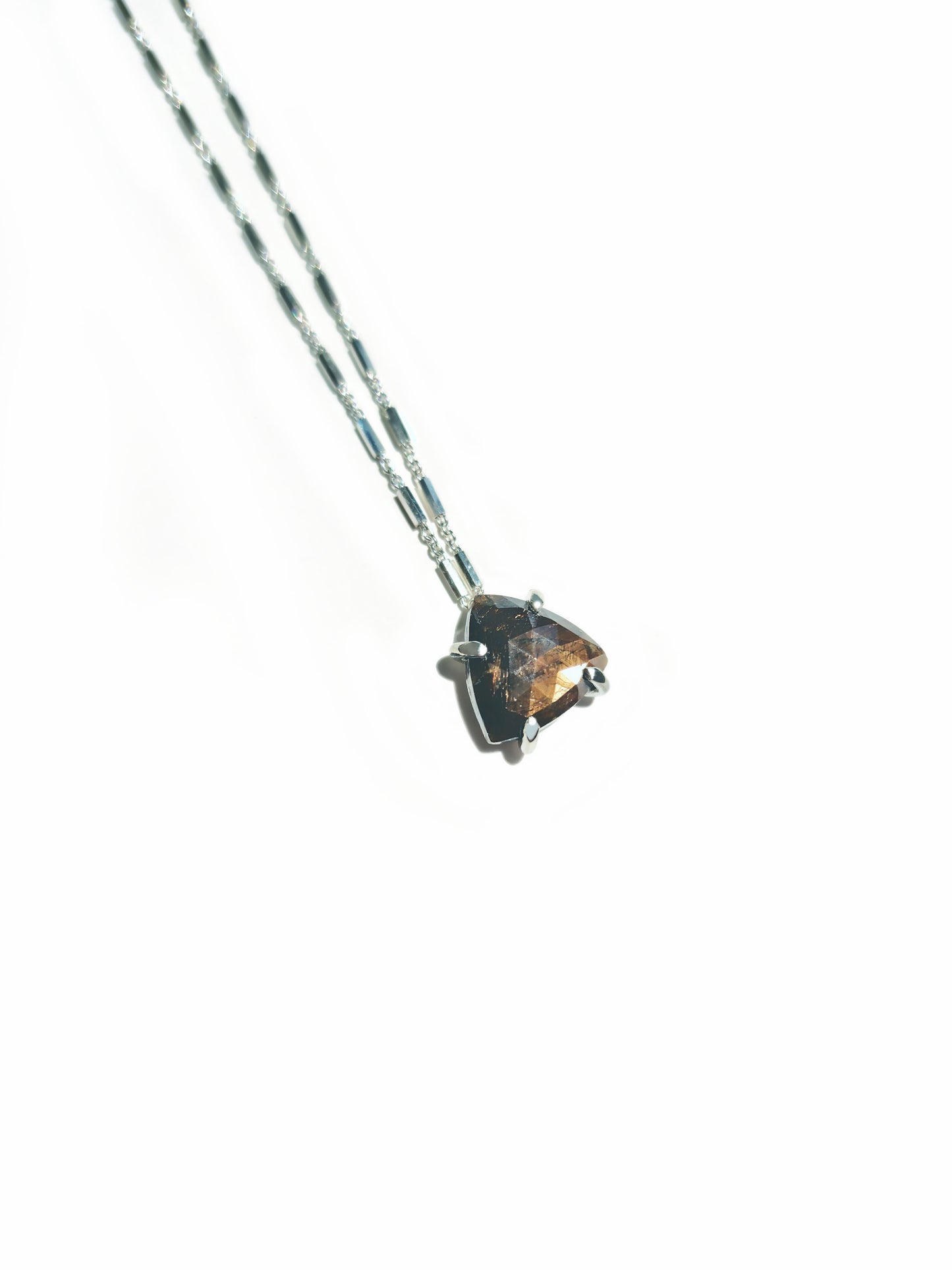 Triangle Rose Cut Sapphire Necklace