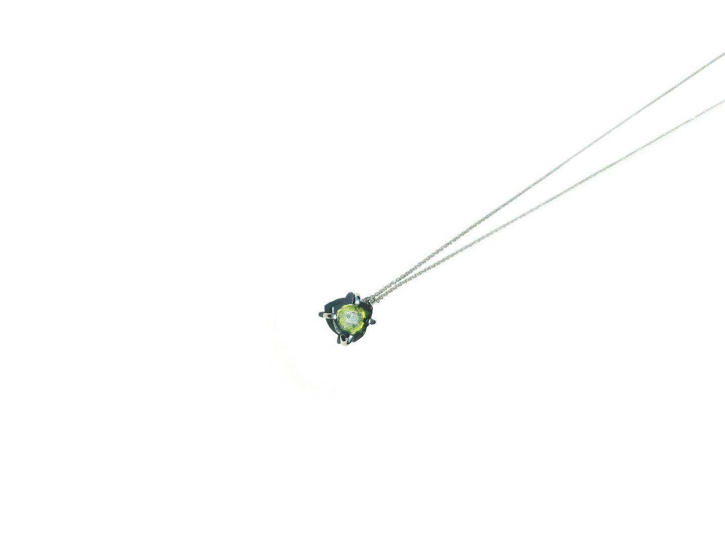 Triangular Green Tourmaline Slice Necklace
