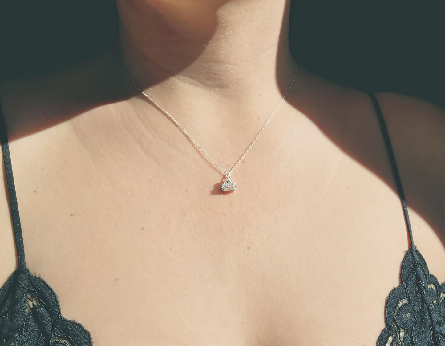 Faceted Triangle Cut Quartz Necklace
