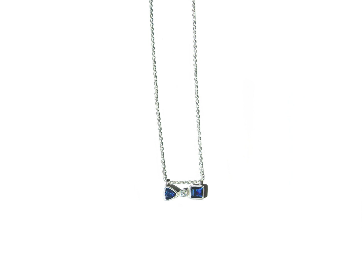 Mixed Shape Sapphire & Diamond Necklace