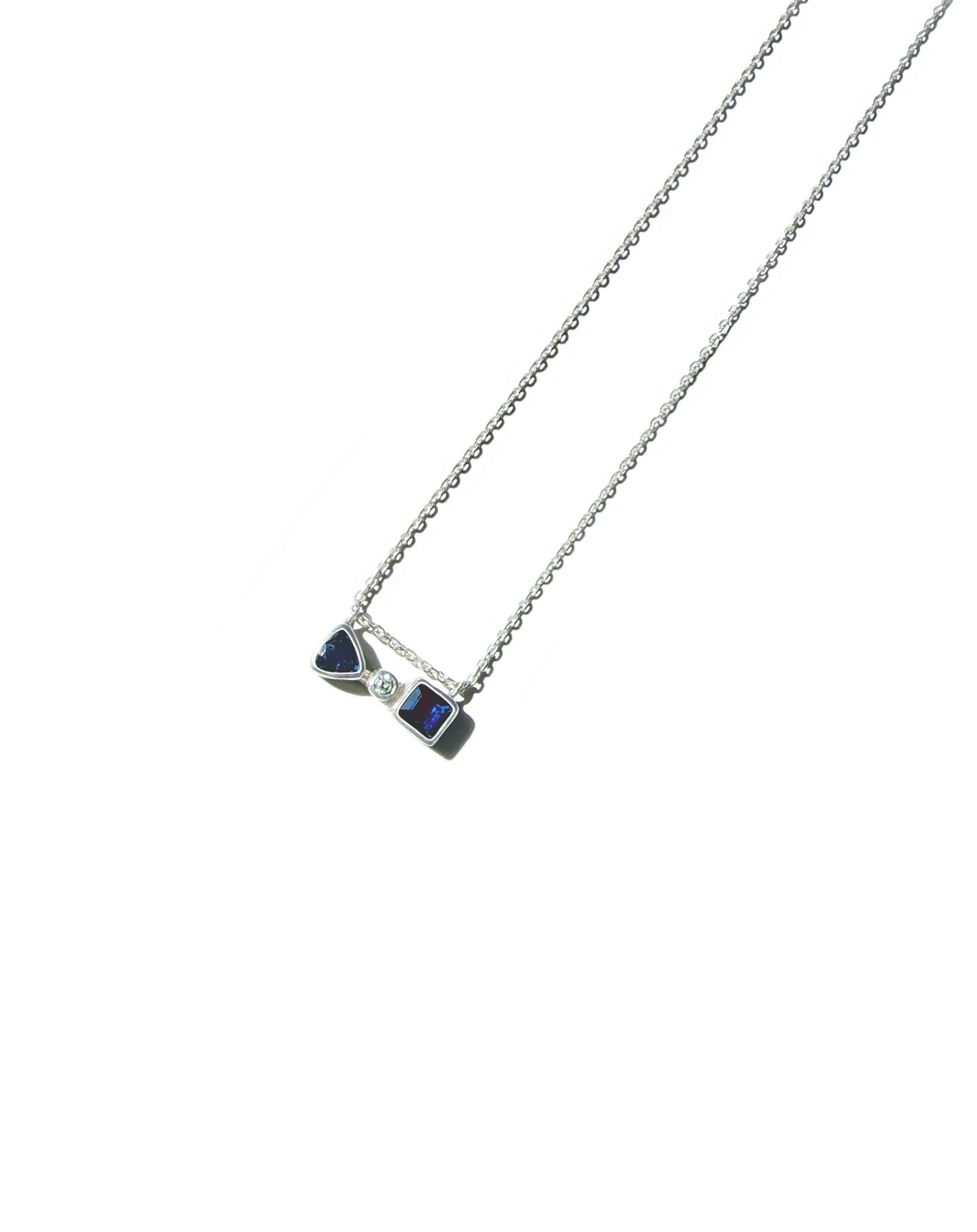 Mixed Shape Sapphire & Diamond Necklace