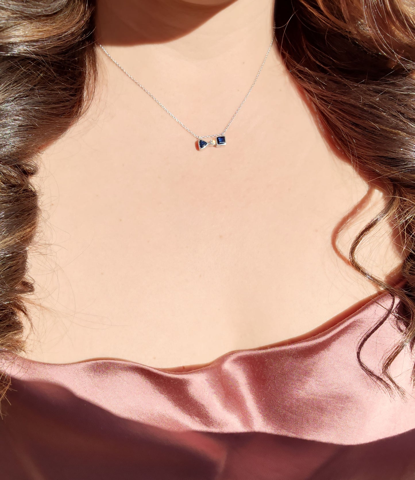 Mixed Shape Sapphire & Diamond Necklace