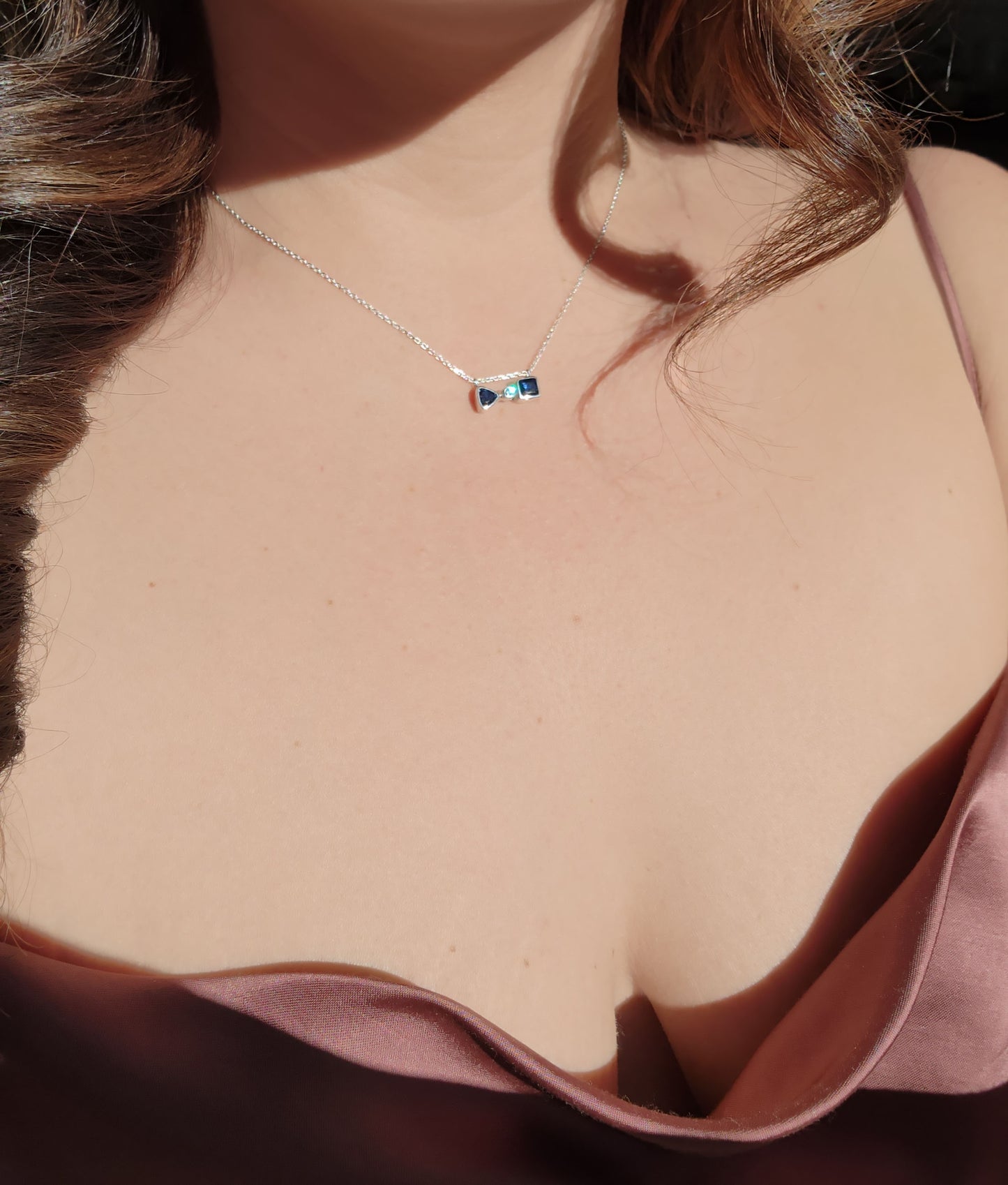 Mixed Shape Sapphire & Diamond Necklace