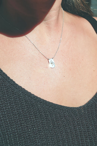 Sterling Silver and Diamond Shield Necklace