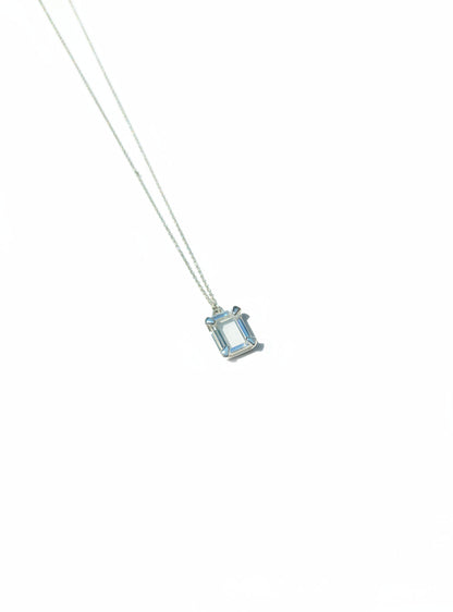 Emerald Cut Portrait Moissanite Necklace
