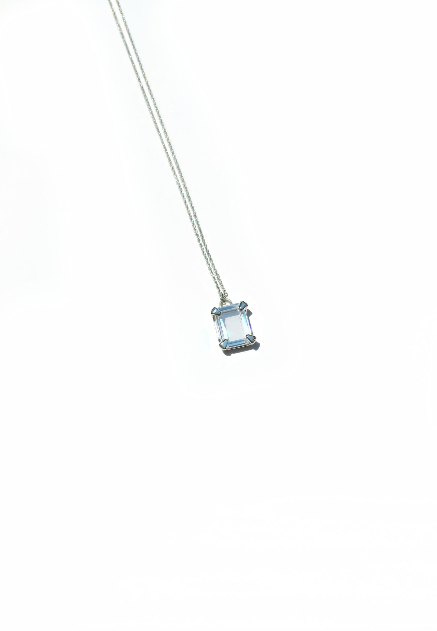 Emerald Cut Portrait Moissanite Necklace