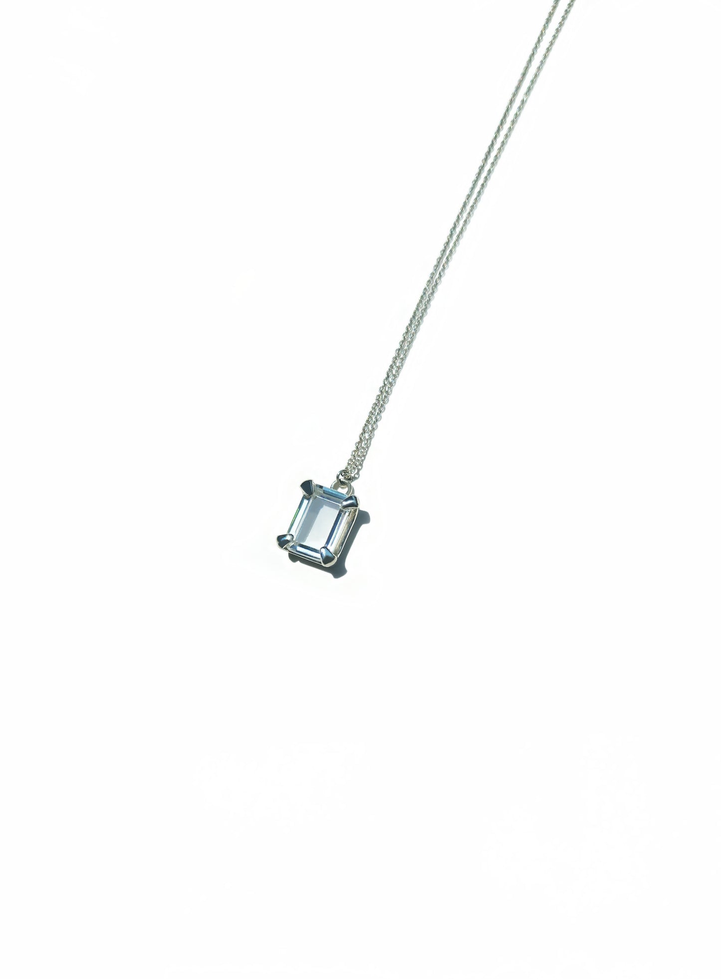 Emerald Cut Portrait Moissanite Necklace