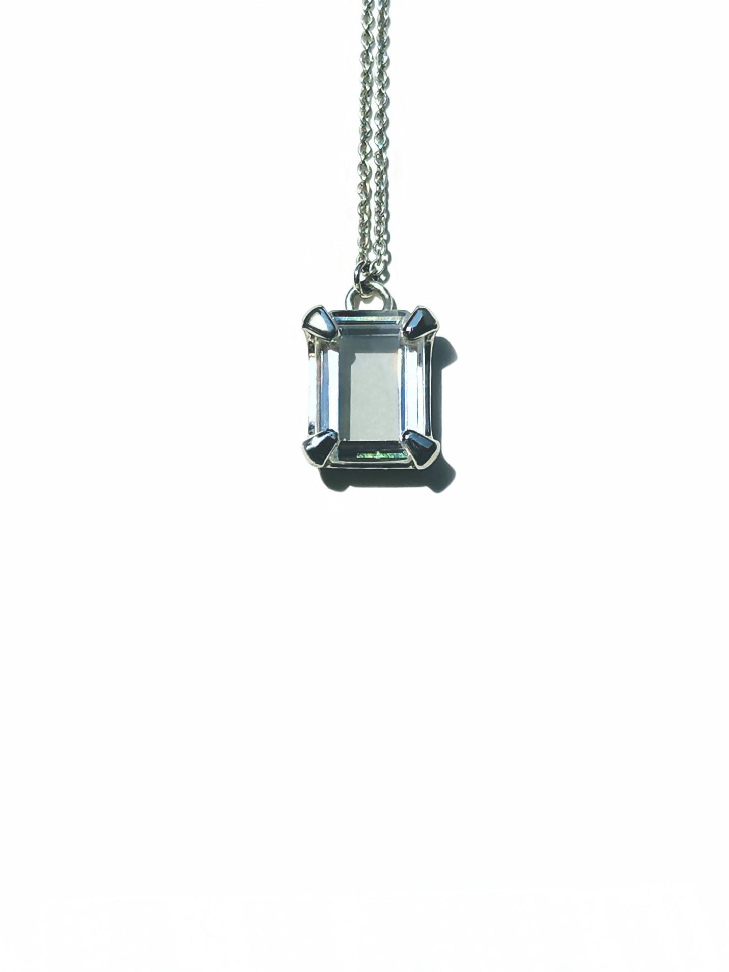 Emerald Cut Portrait Moissanite Necklace