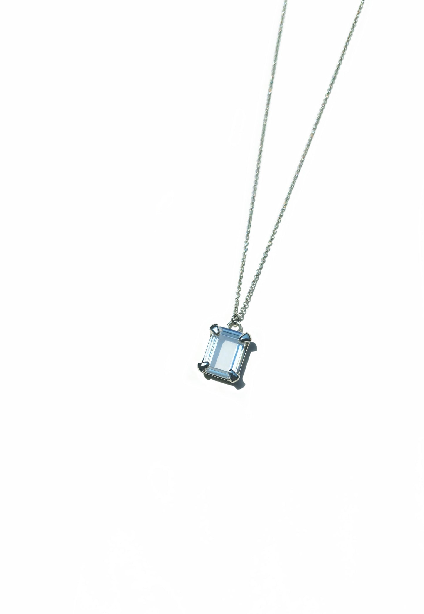 Emerald Cut Portrait Moissanite Necklace