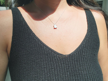 Emerald Cut Portrait Moissanite Necklace